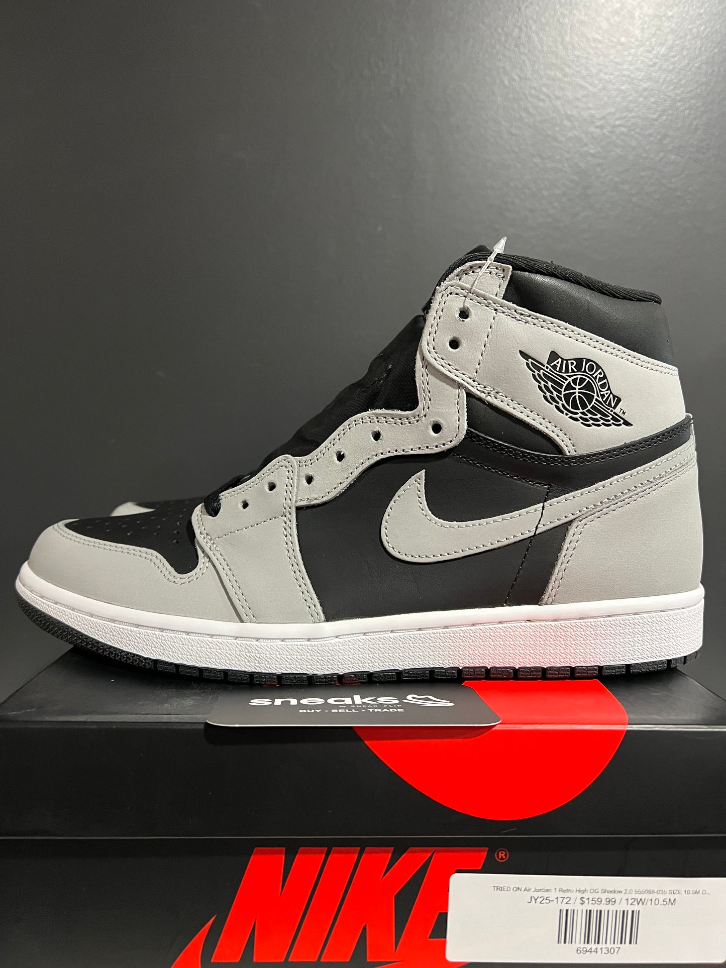 TRIED ON Air Jordan 1 Retro High OG Shadow 2.0 555088-035 SIZE 10.5M OG ALL JY25-172