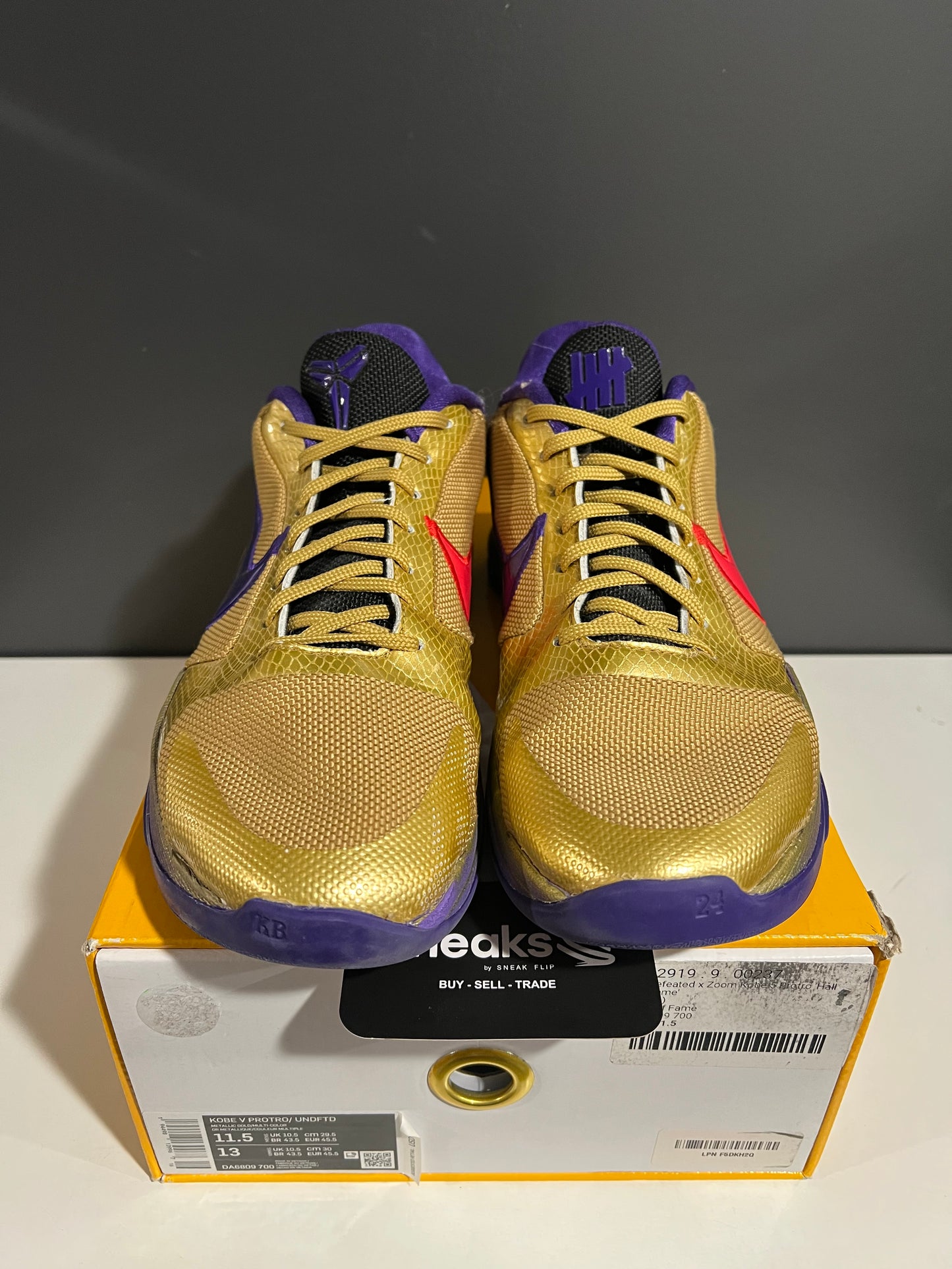 USED Undefeated x Zoom Kobe 5 Protro Hall Of Fame DA6809-700 SIZE 11.5M OG ALL AG25-199