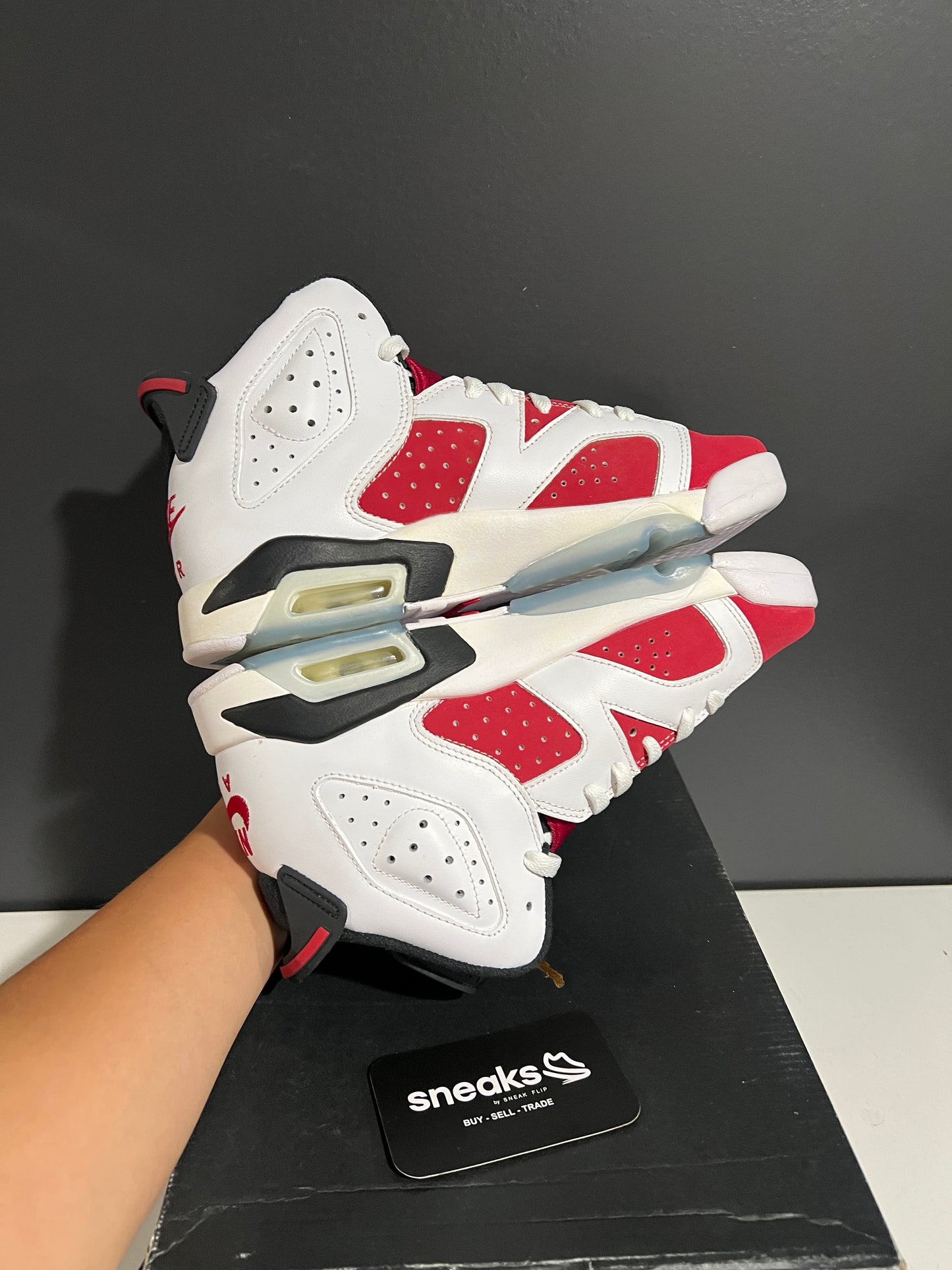 USED Air Jordan 6 Retro GS Carmine 2021 384665-106 SIZE 6.5Y OG ALL AG25-321
