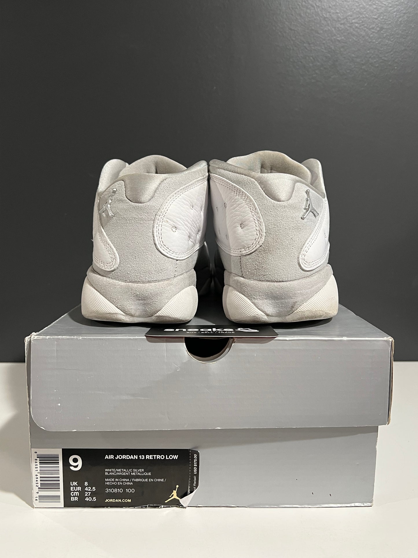 USED Air Jordan 13 Retro Low Pure Money 310810-100 SIZE 9M OG ALL