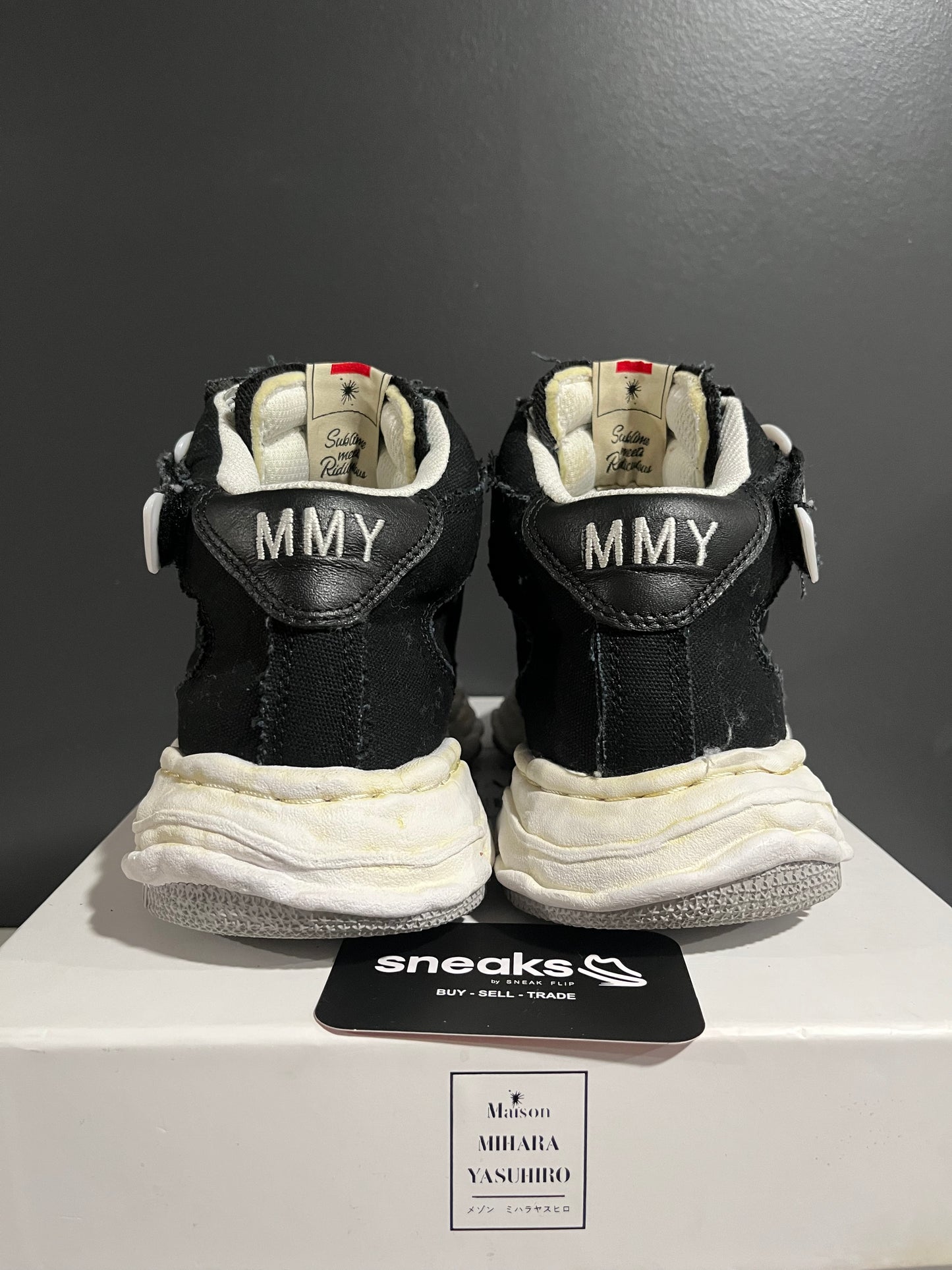 USED Maison Mihara Yasuhiro Wayne OG Canvas High Black AO8FW707 SIZE 40EU OG ALL
