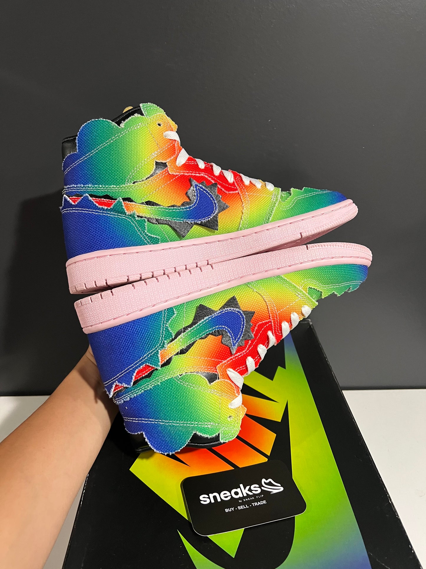 USED J. Balvin x Air Jordan 1 Retro OG High 'Colores Y Vibras' DC3481-900 SIZE 7M OG ALL AG25-185