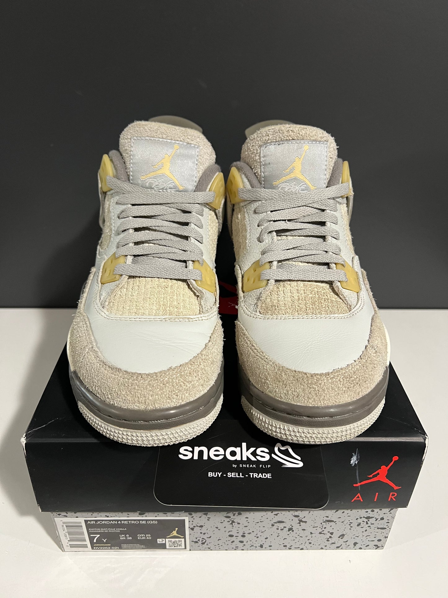 USED Air Jordan 4 Retro SE Craft GS Photon Dust DV2262-021 SIZE 7Y OG ALL SP25-059