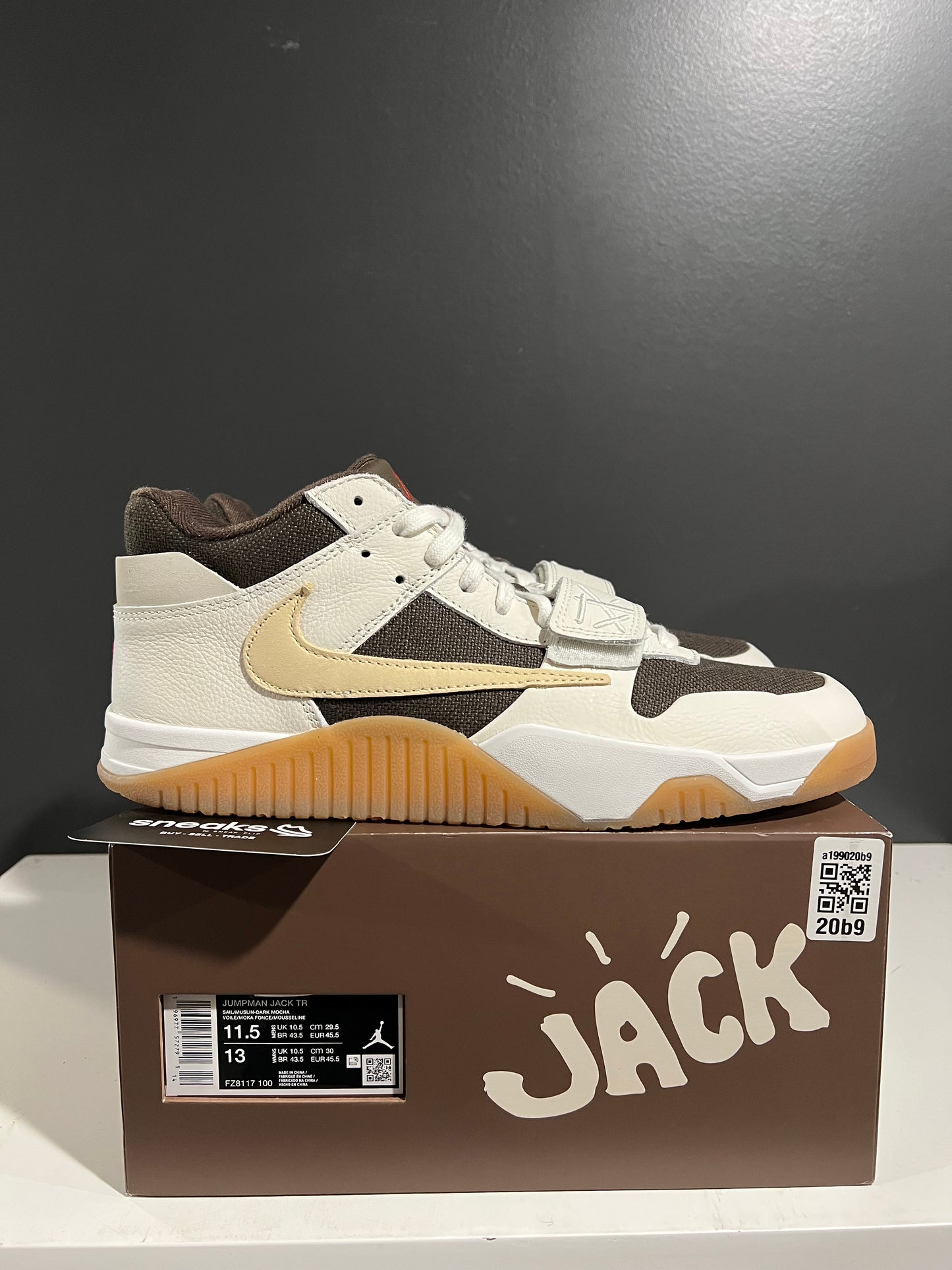 USED Travis Scott x Jordan Jumpman Jack TR Sail FZ8117-100 SIZE 11.5M OG ALL AG25-384