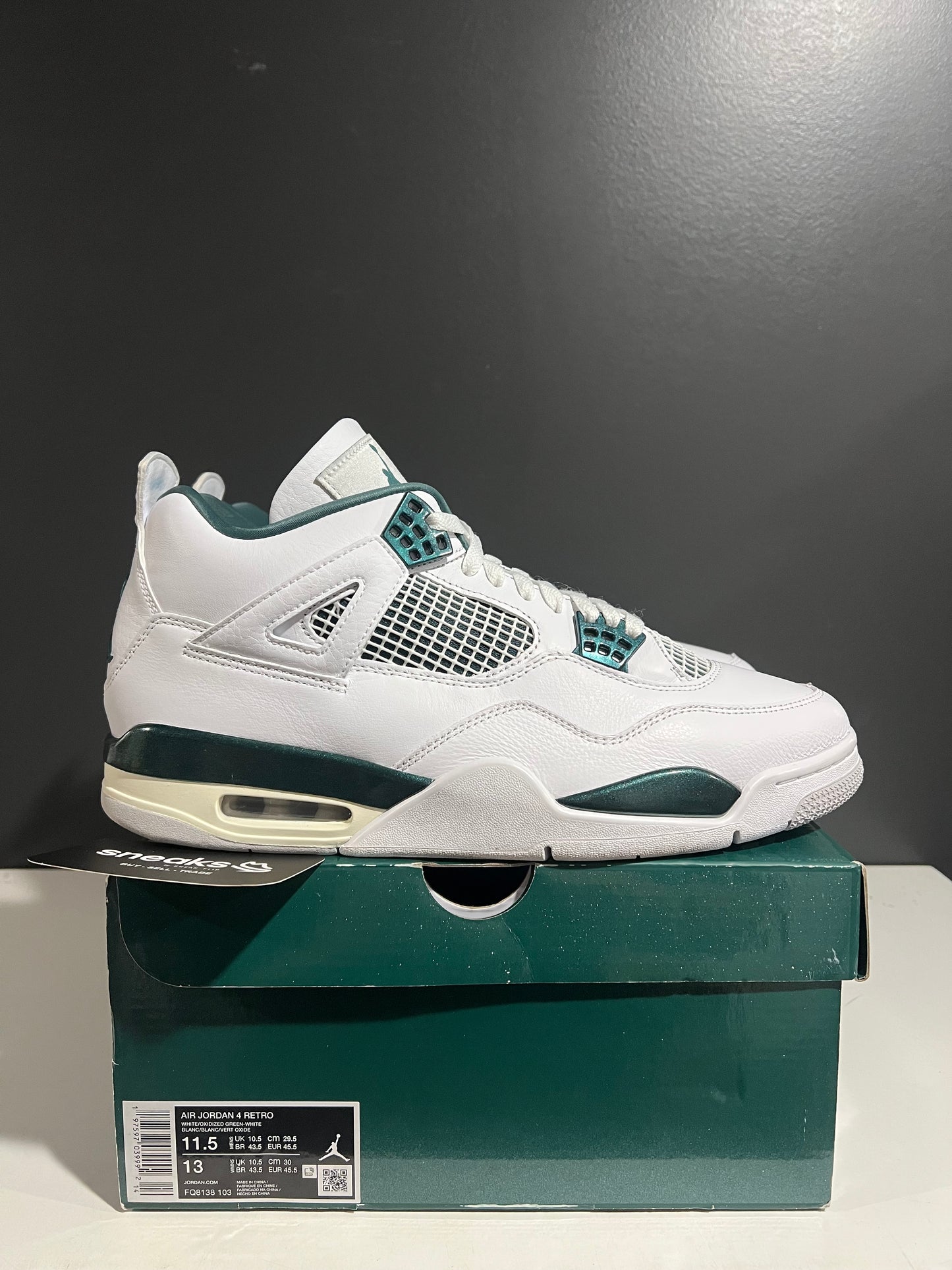 USED Air Jordan 4 Retro Oxidized Green FQ8138-103 SIZE 11.5M OG ALL AG25-207