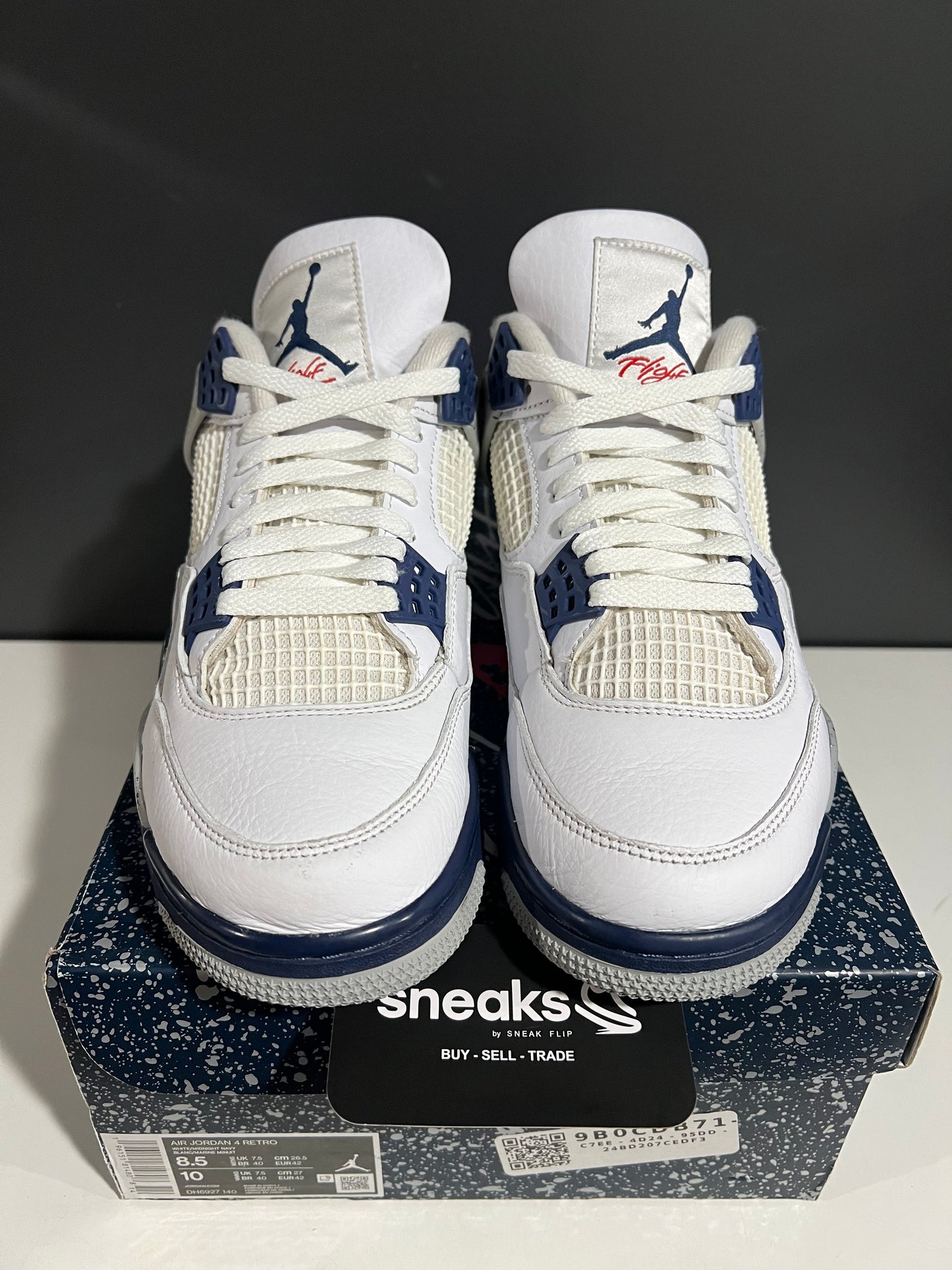 USED Air Jordan 4 Retro Midnight Navy DH6927-140 SIZE 8.5M OG ALL AG25-351