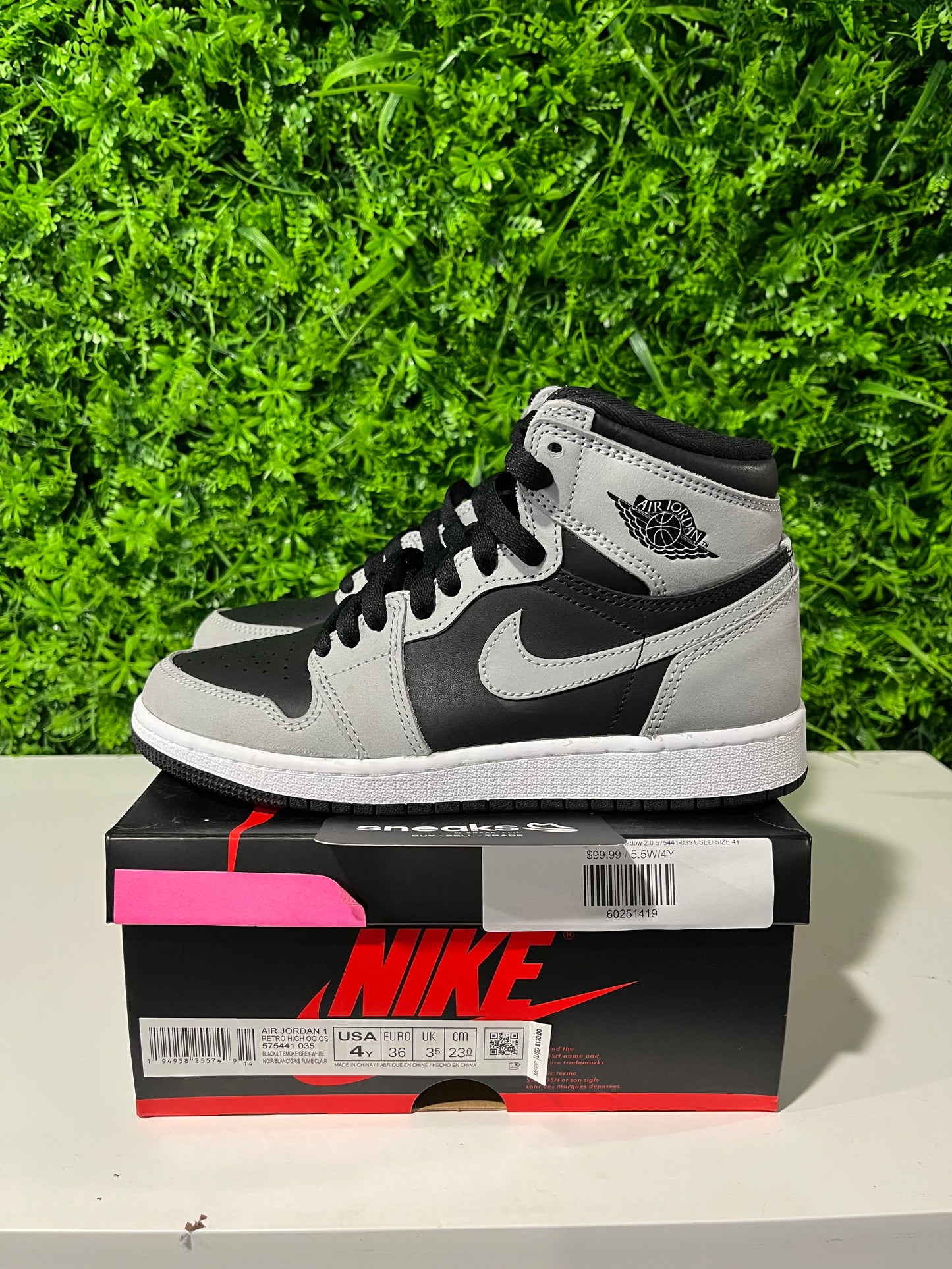 Air Jordan 1 Retro High OG GS Shadow 2.0 575441-035 USED SIZE 4Y