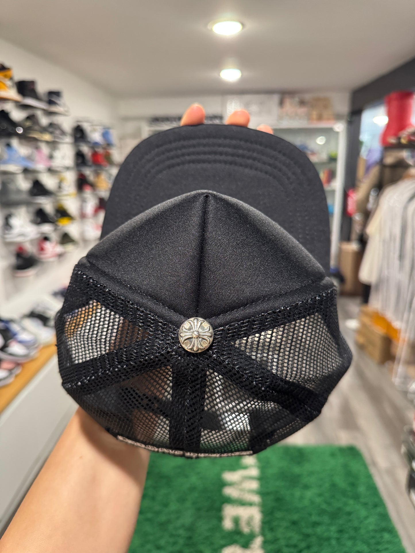 NEW Chrome Hearts Matty Boy Anti Black Trucker Cap