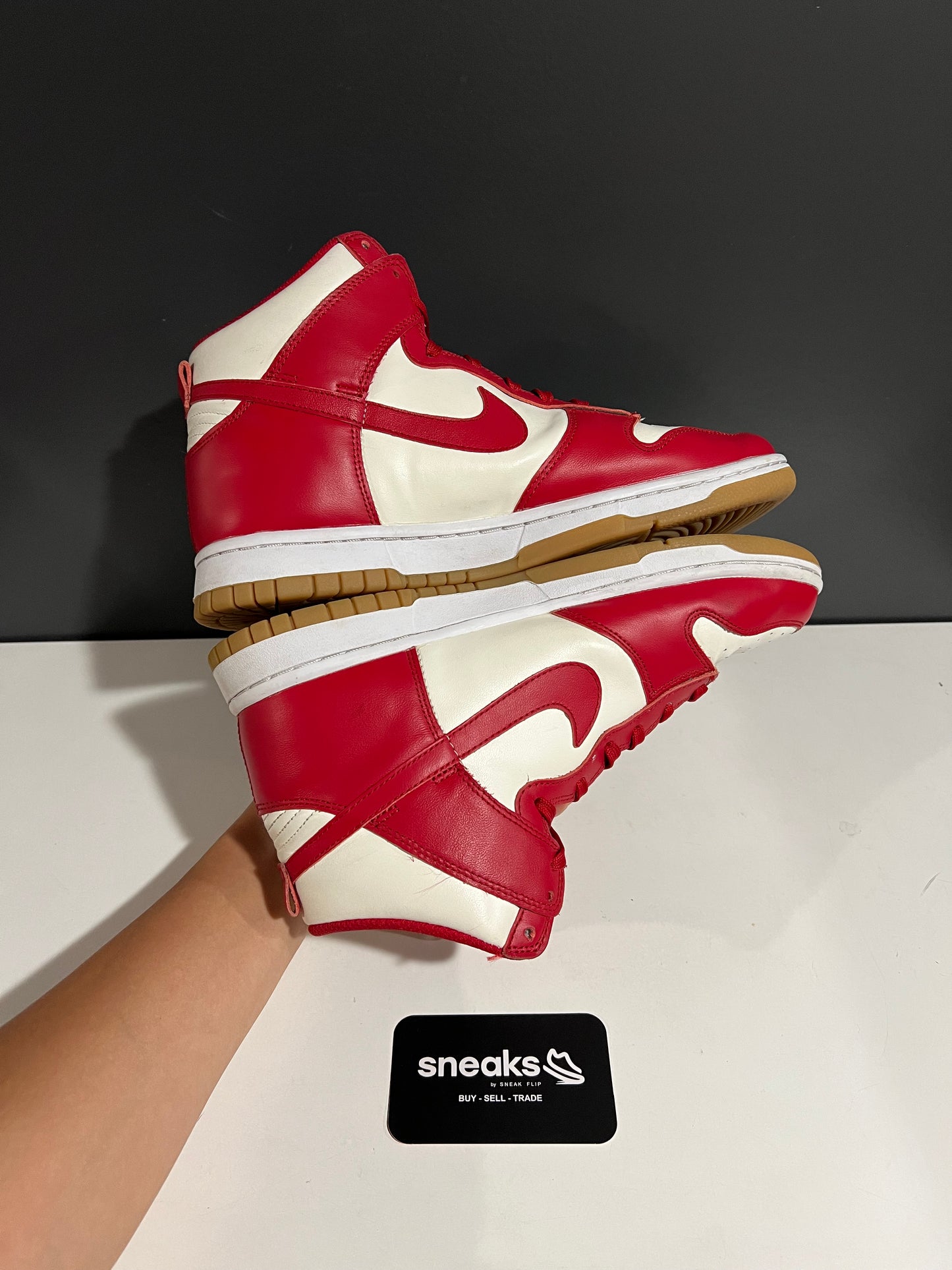 USED Wmns Dunk High Gym Red Sail Gum DD1869-114 SIZE 8M NO BOX AG25-99
