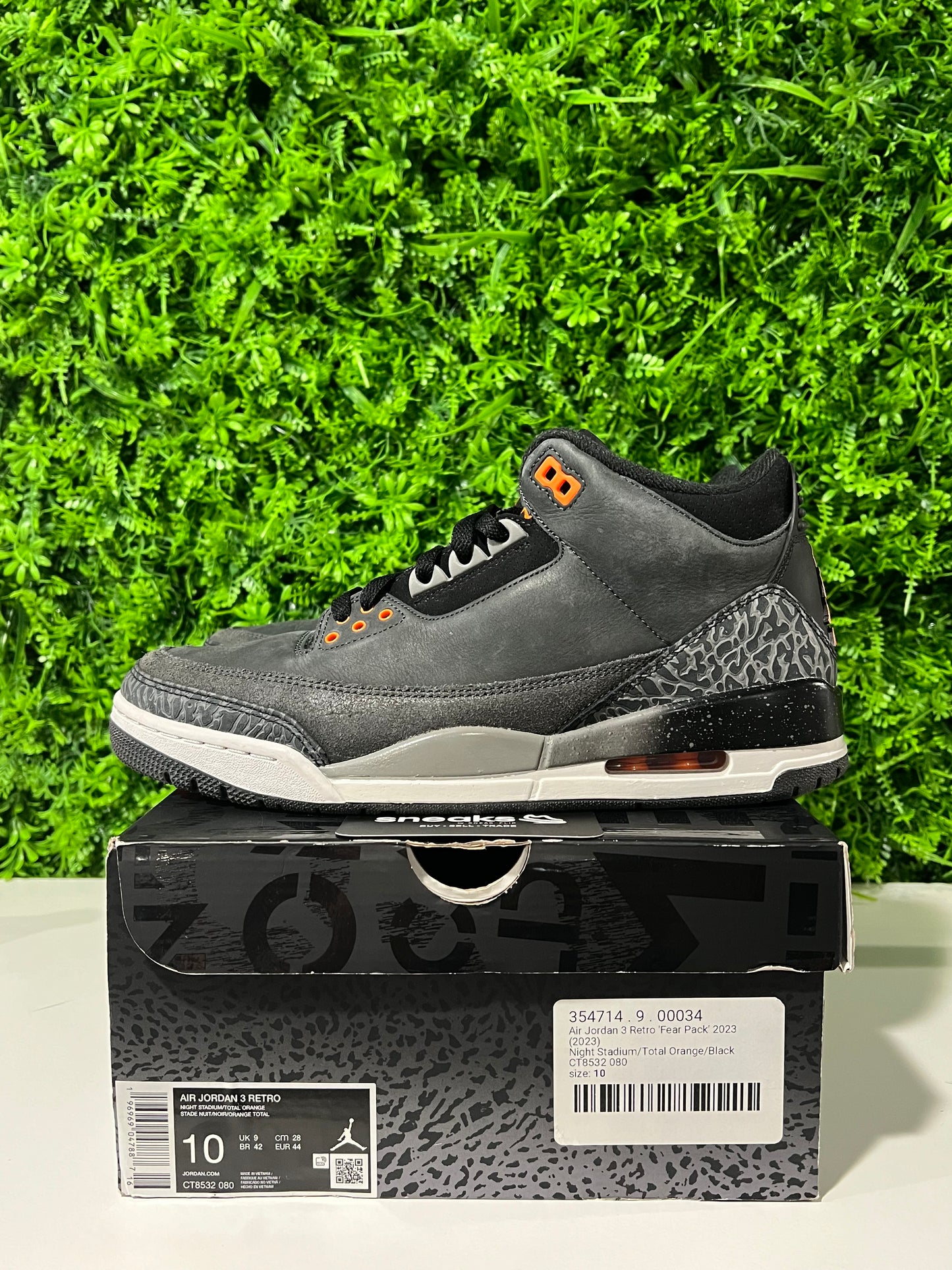 USED Air Jordan 3 Retro Fear 2023 CT8532-080 SIZE 10M OG ALL