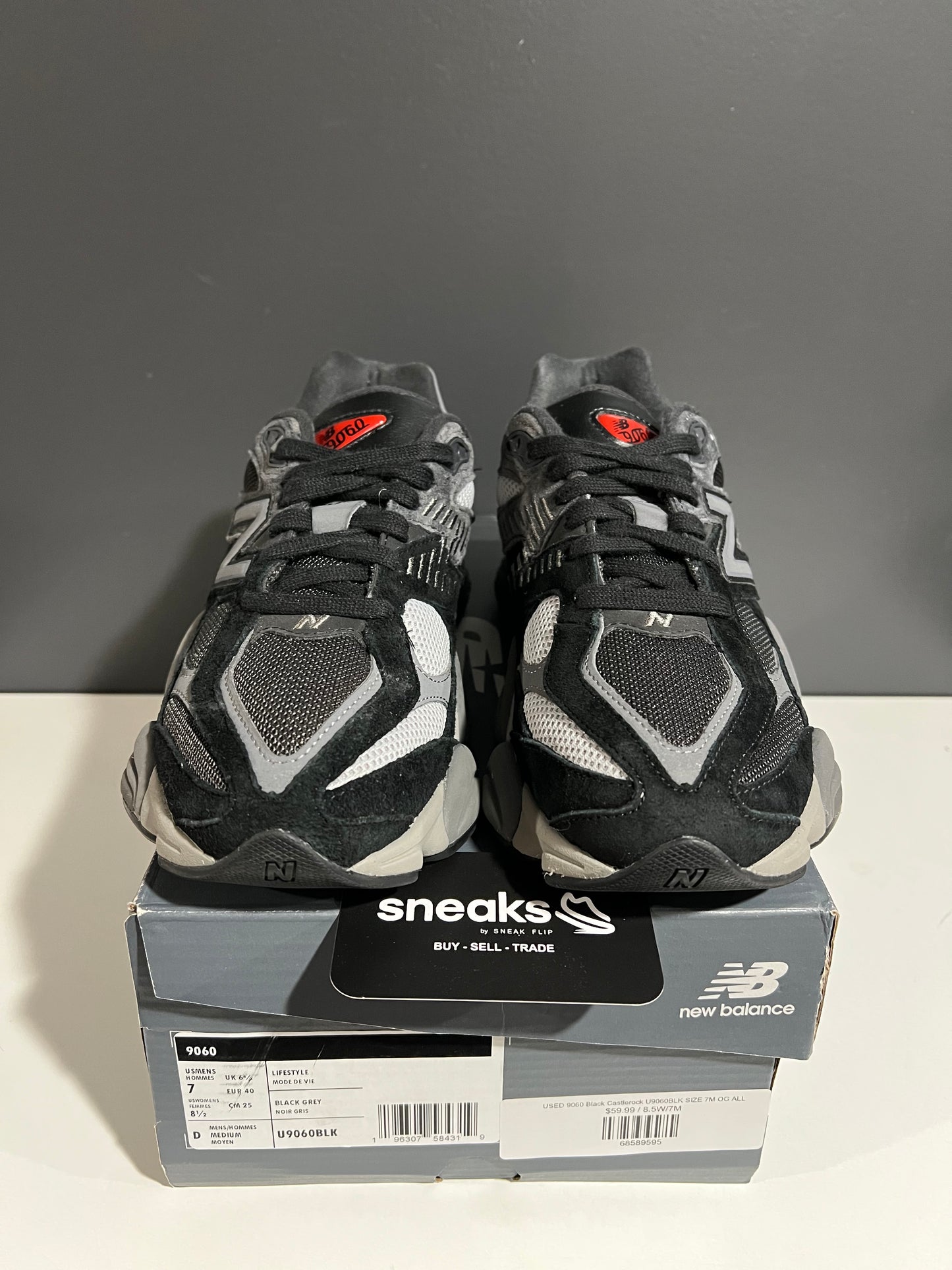 USED 9060 Black Castlerock U9060BLK SIZE 7M OG ALL