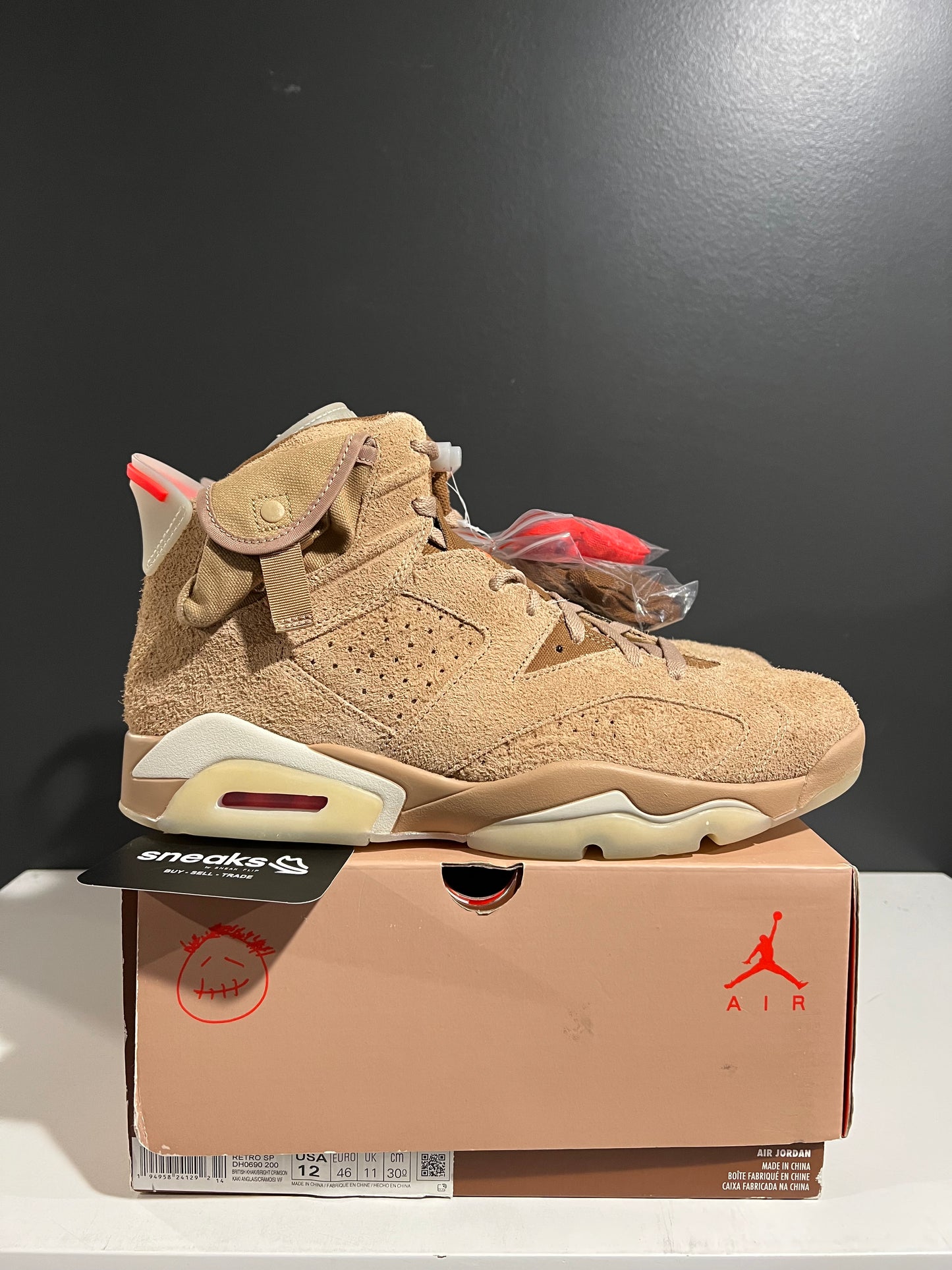 NEW Travis Scott x Air Jordan 6 Retro British Khaki DH0690-200 SIZE 12M OG ALL SP25-062