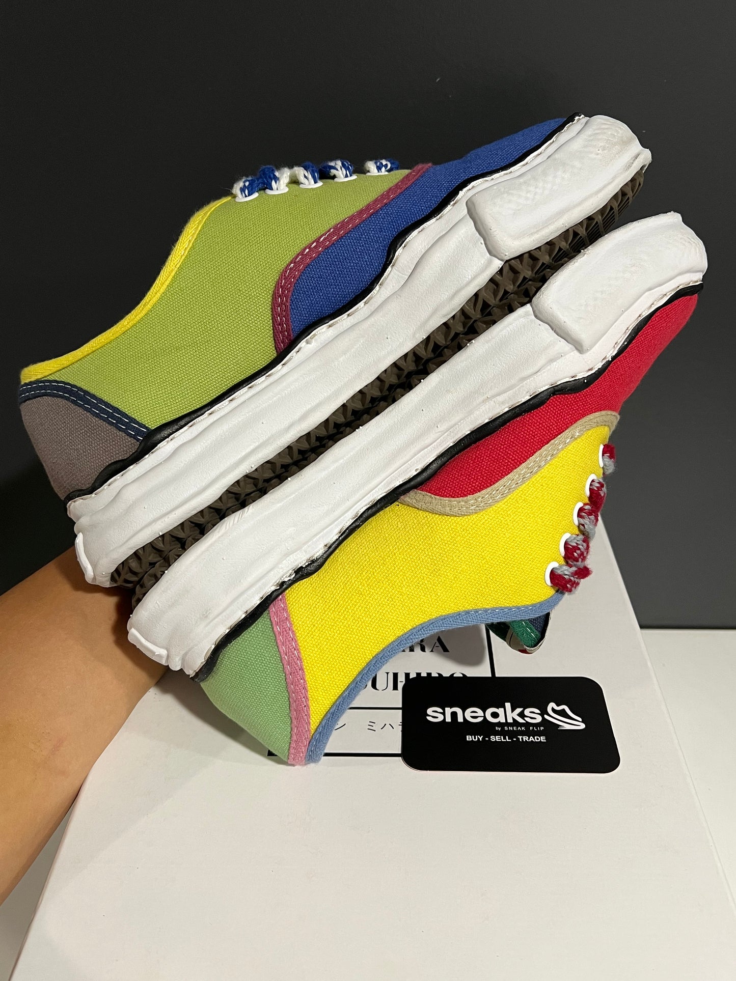 USED Maison Mihara Yasuhiro Baker OG Sole Canvas Low Multi-Color AO6FW733 SIZE 41EU OG ALL