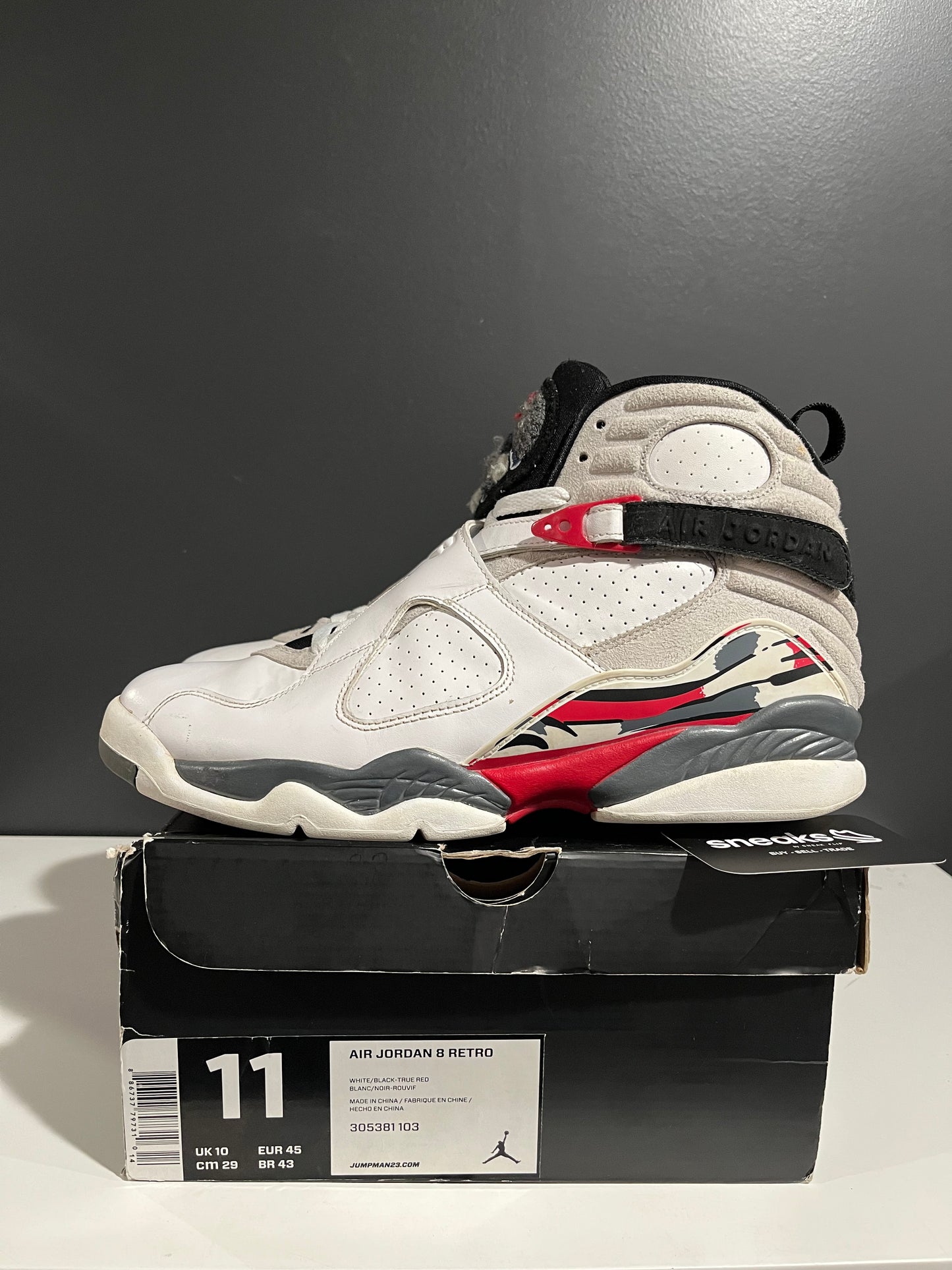 USED Air Jordan 8 Retro Bugs Bunny 2013 305381-103 SIZE 11M OG ALL