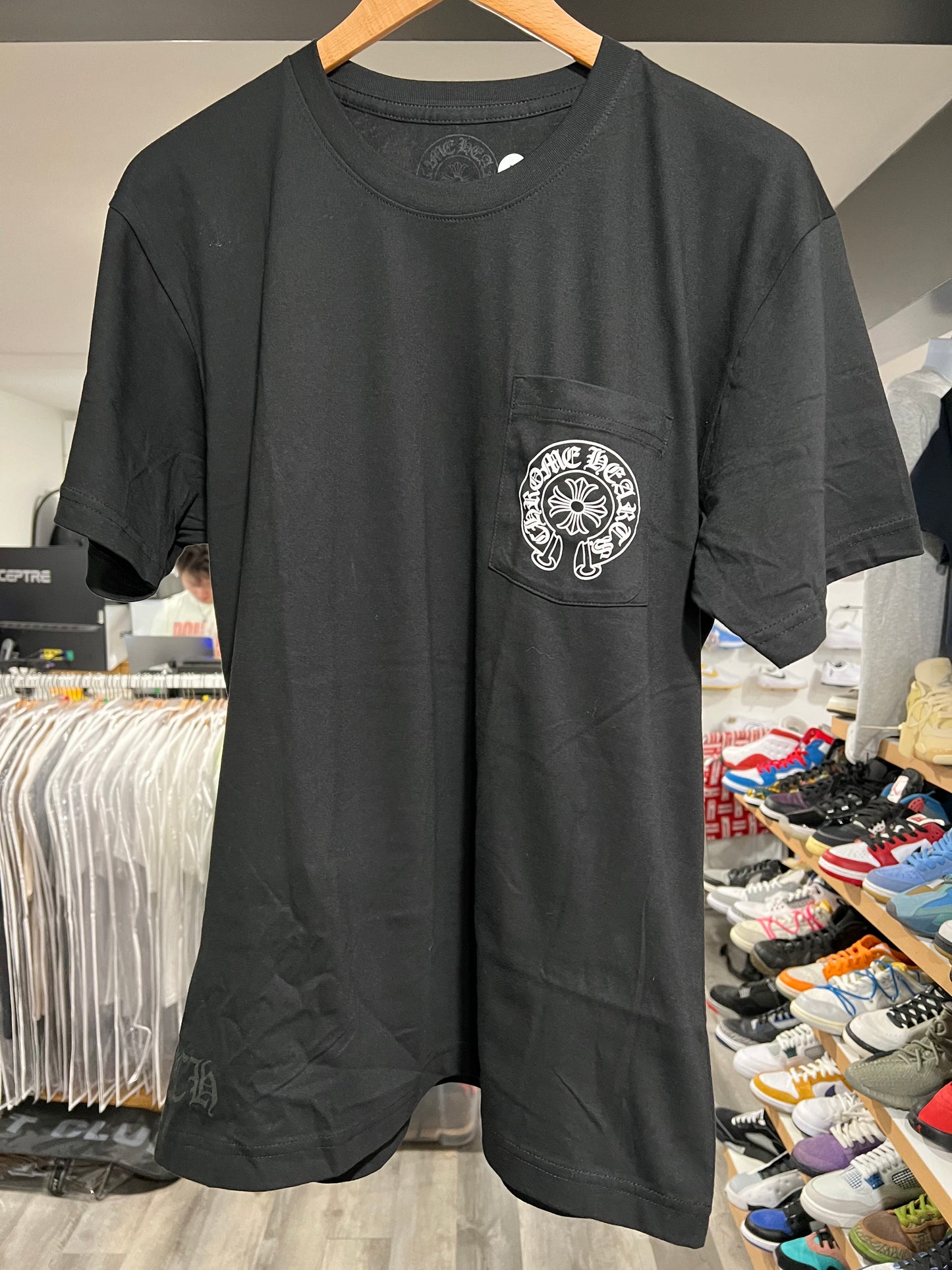 Chrome Hearts Las Vegas Exclusive Horseshoe Logo Pocket T-Shirt Black