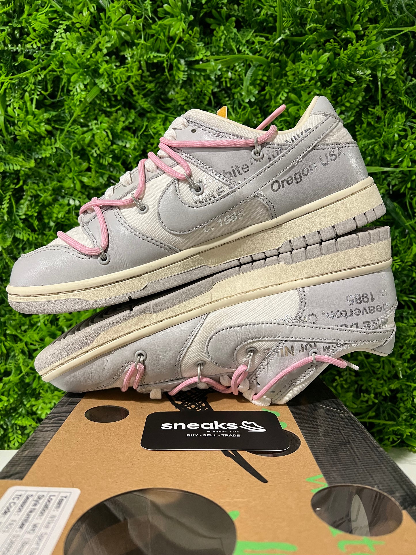 USED Off-White x Dunk Low Lot 09 of 50 DM1602-109 SIZE 8.5M OG ALL