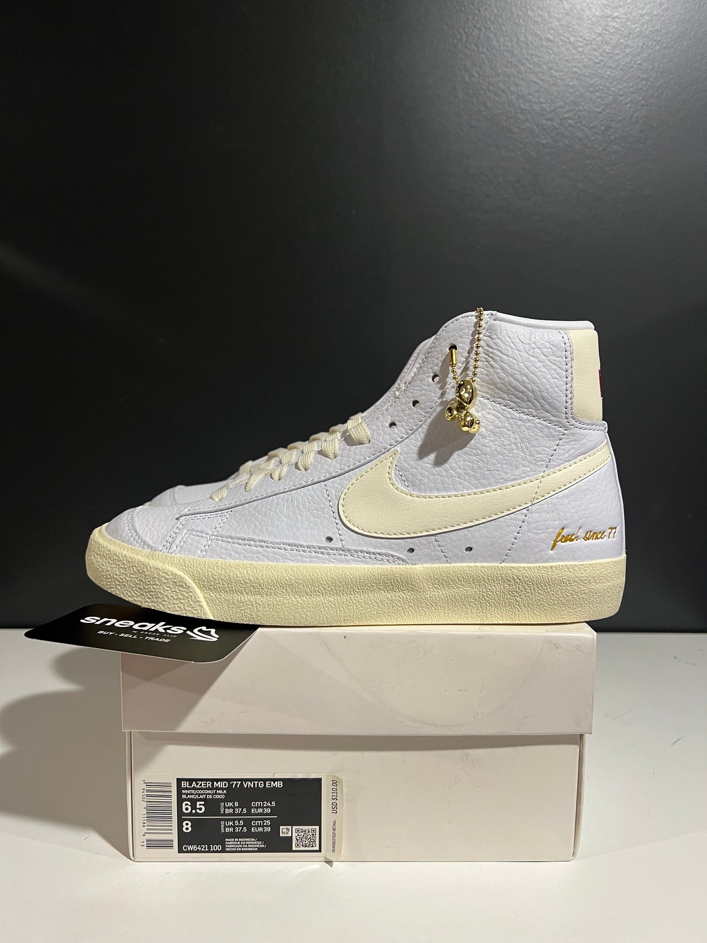 NEW Nike Blazer Mid ’77 Vintage Popcorn CW6421-100 SIZE 8W/6.5M OG ALL JY25-210