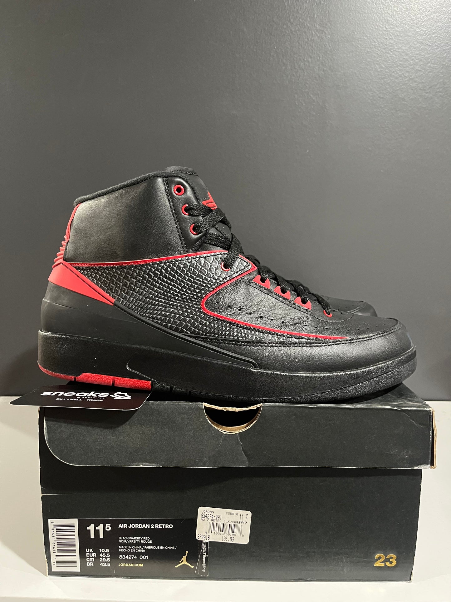 USED Air Jordan 2 Retro Alternate 87 834274-001 SIZE 11.5M OG ALL