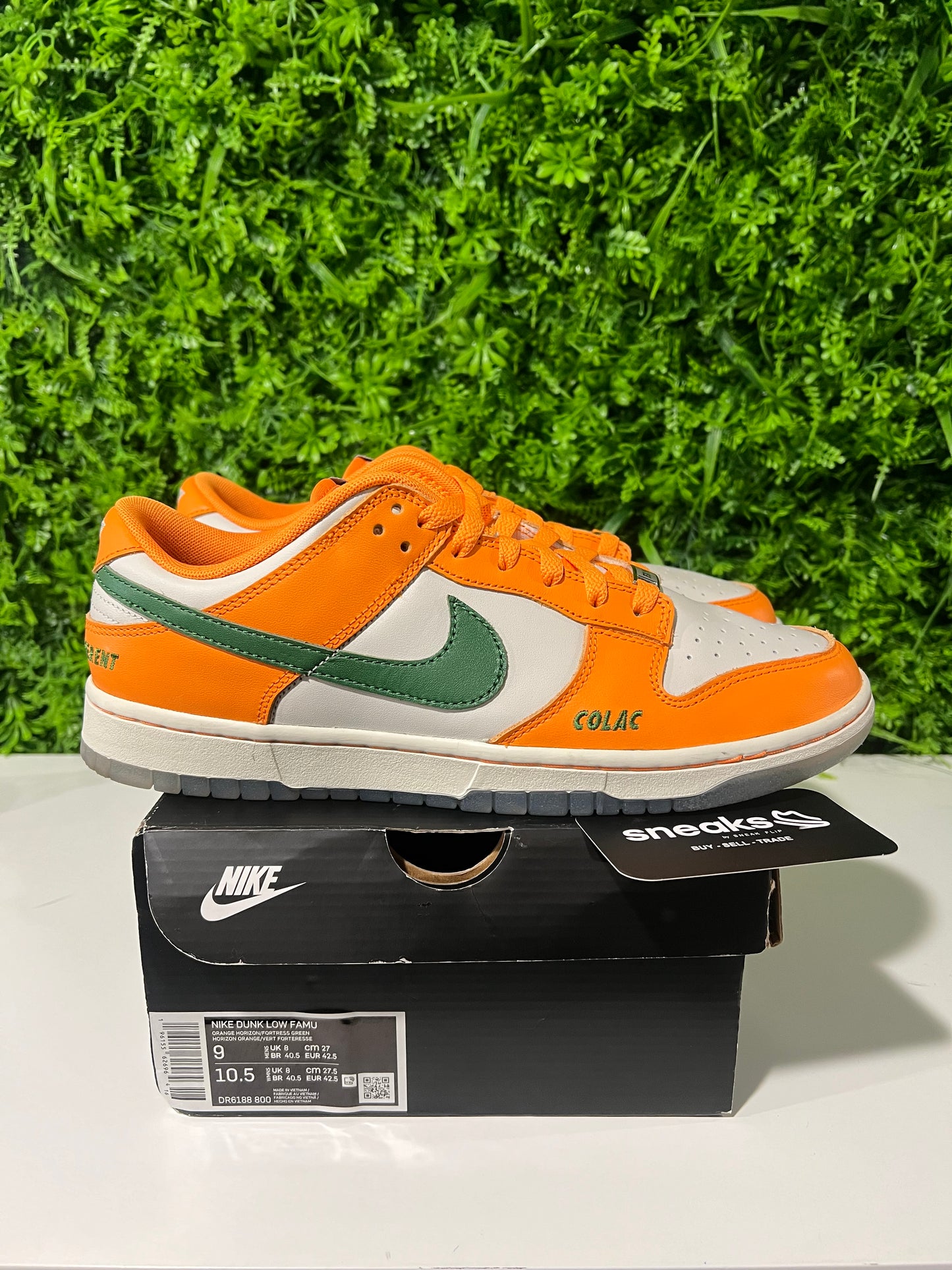 USED Florida A&M University x Dunk Low Rattlers DR6188-800 SIZE 9M OG ALL