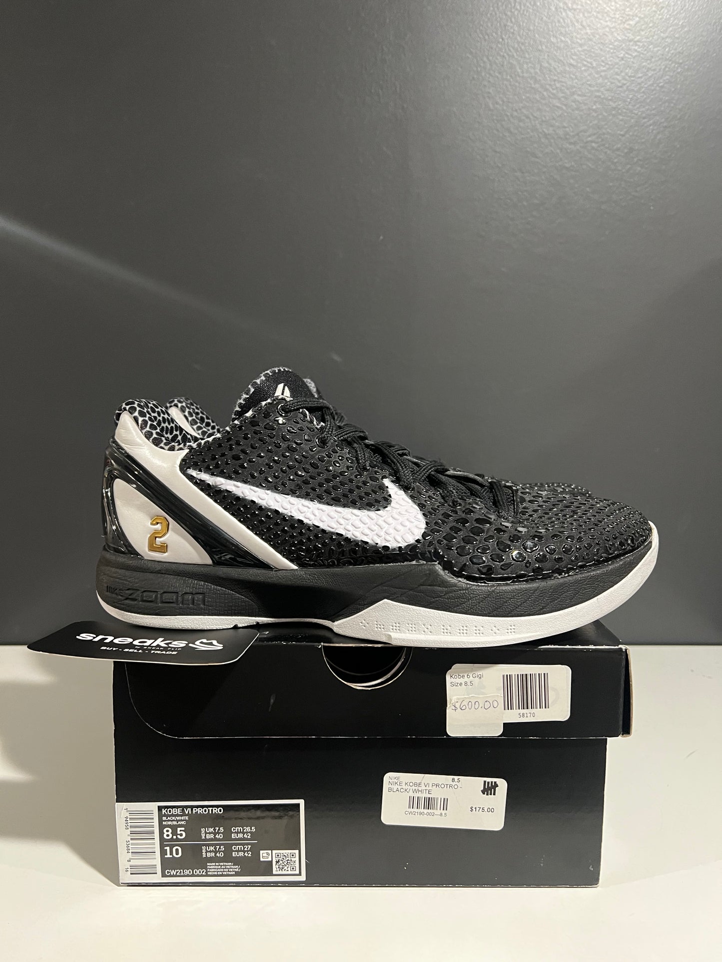 USED Zoom Kobe 6 Protro Mambacita Sweet Sixteen CW2190-002 SIZE 8.5M OG ALL AG25-342