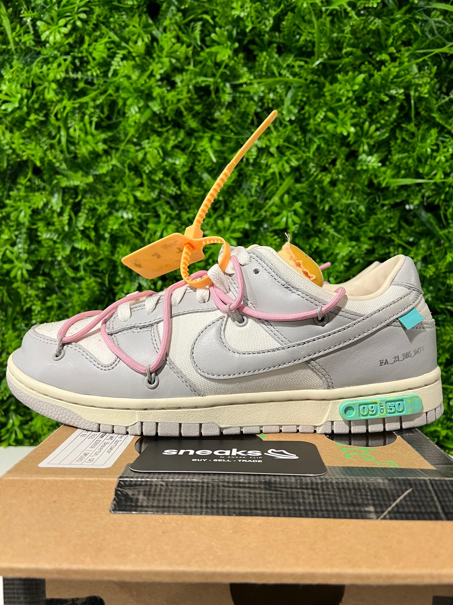 USED Off-White x Dunk Low Lot 09 of 50 DM1602-109 SIZE 8.5M OG ALL