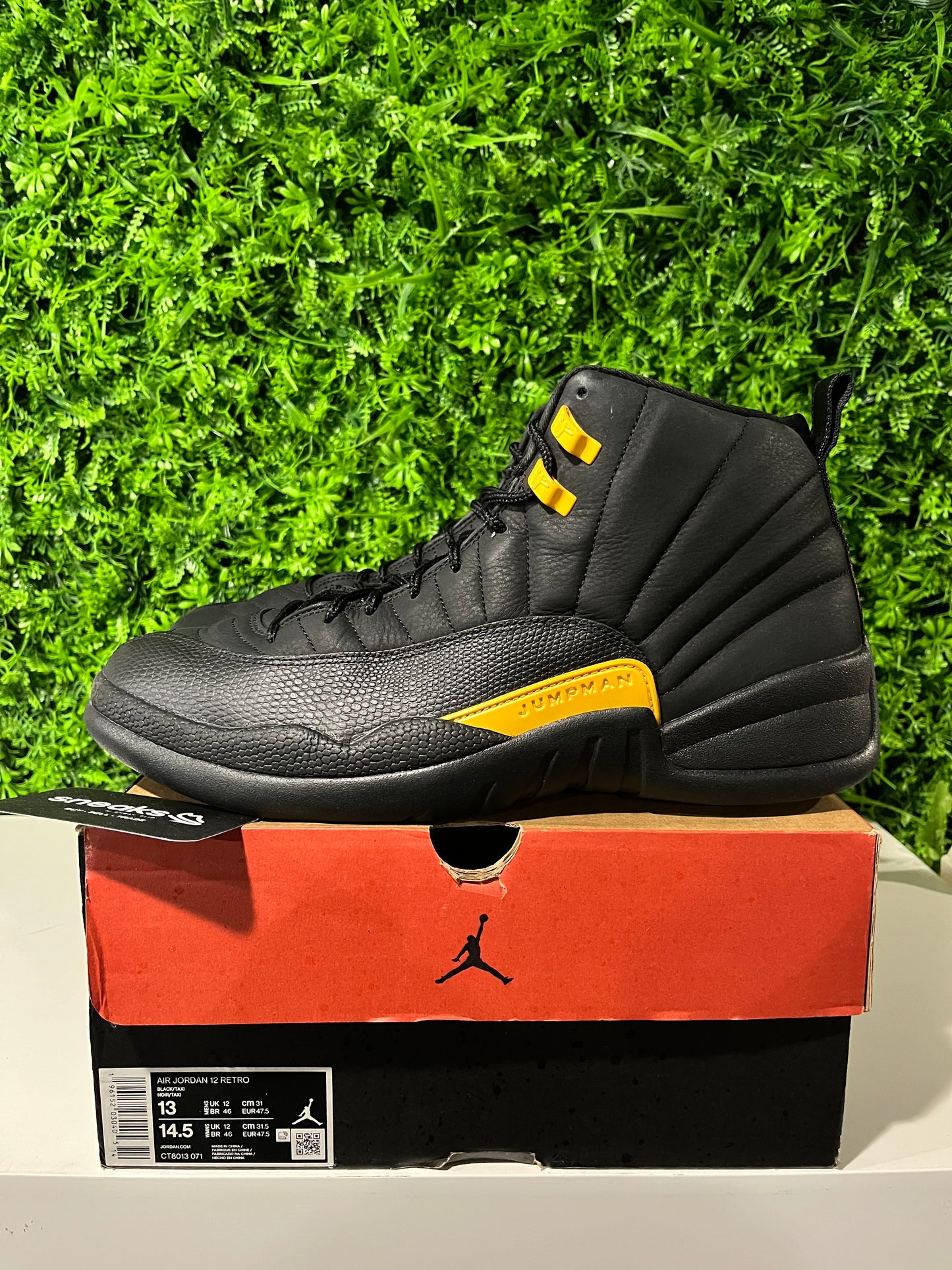 USED Air Jordan 12 Retro Black Taxi CT8013-071 SIZE 13M OG ALL