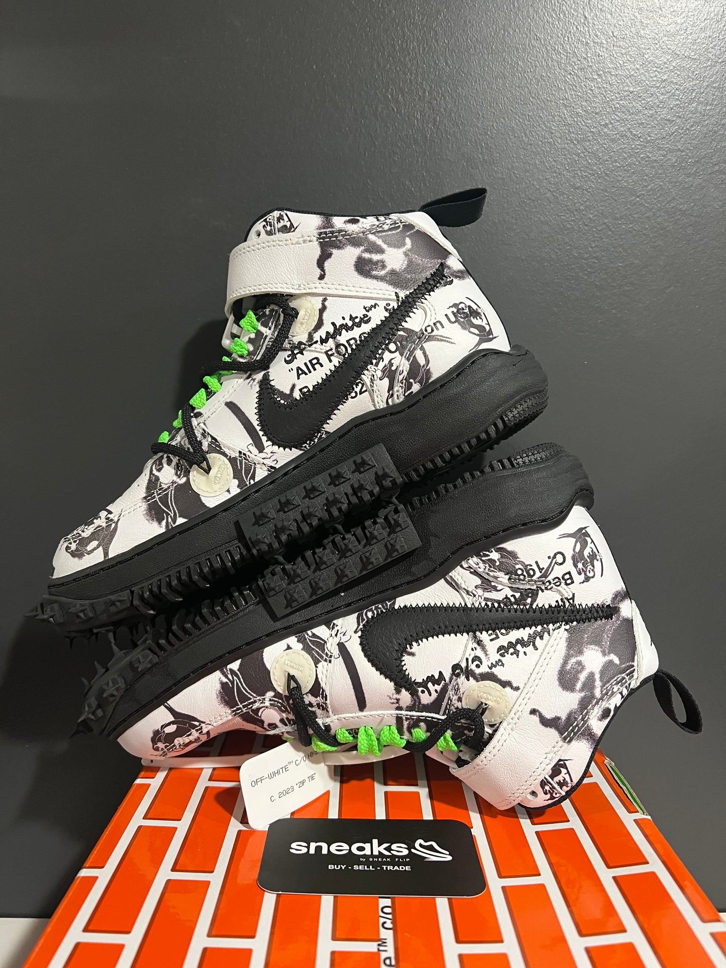 USED Off-White x Air Force 1 Mid SP Leather Grim Reaper DR0500-102 SIZE 6.5M OG ALL SP25-087