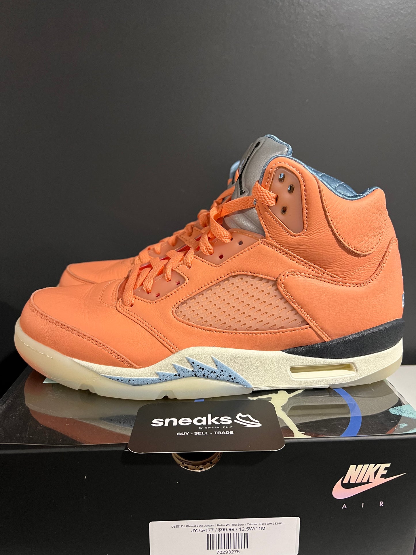 USED DJ Khaled x Air Jordan 5 Retro We The Best - Crimson Bliss DV4982-641 SIZE 11M OG ALL JY25-177