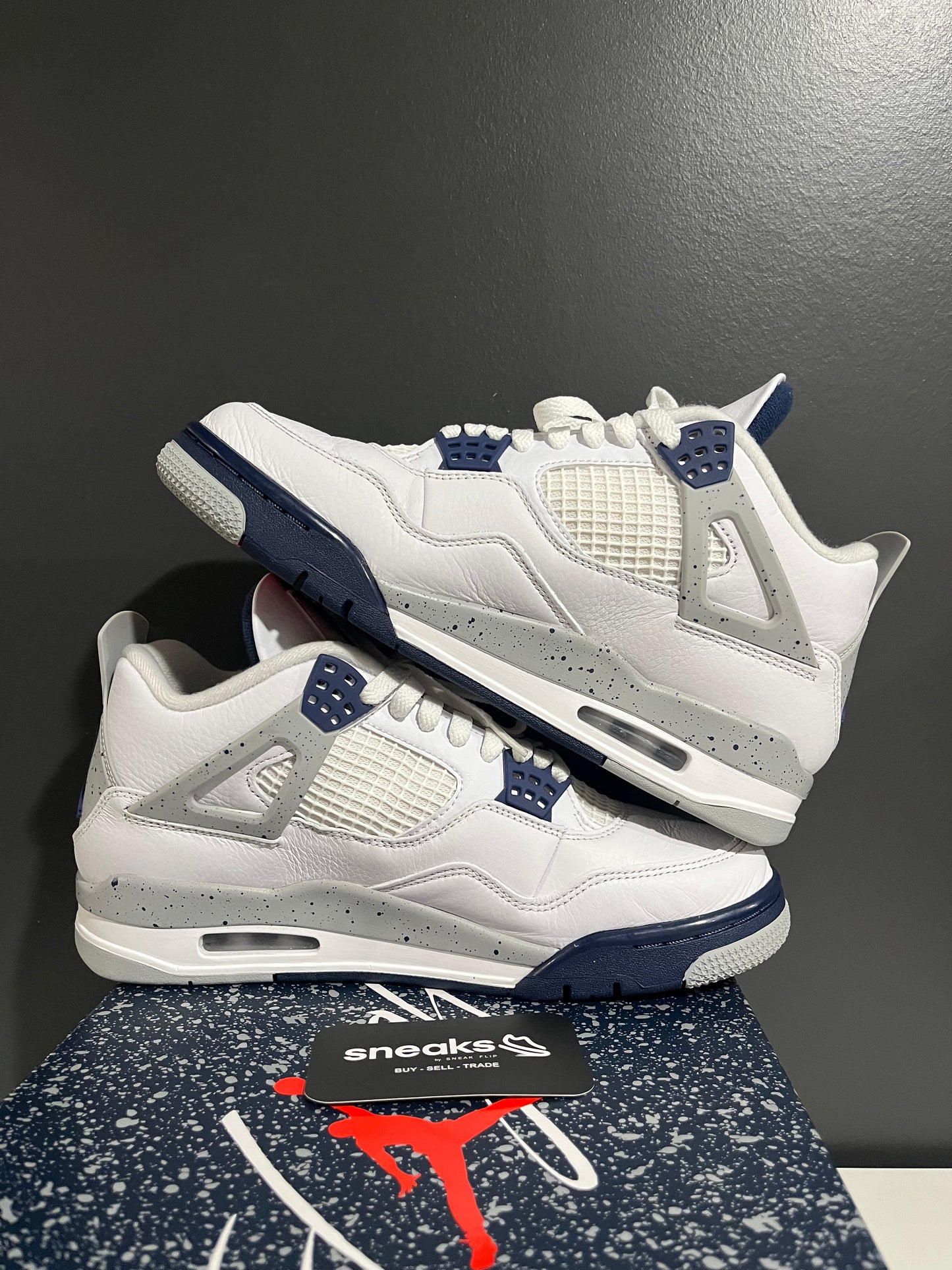 USED Air Jordan 4 Retro Midnight Navy DH6927-140 SIZE 9M OG ALL
