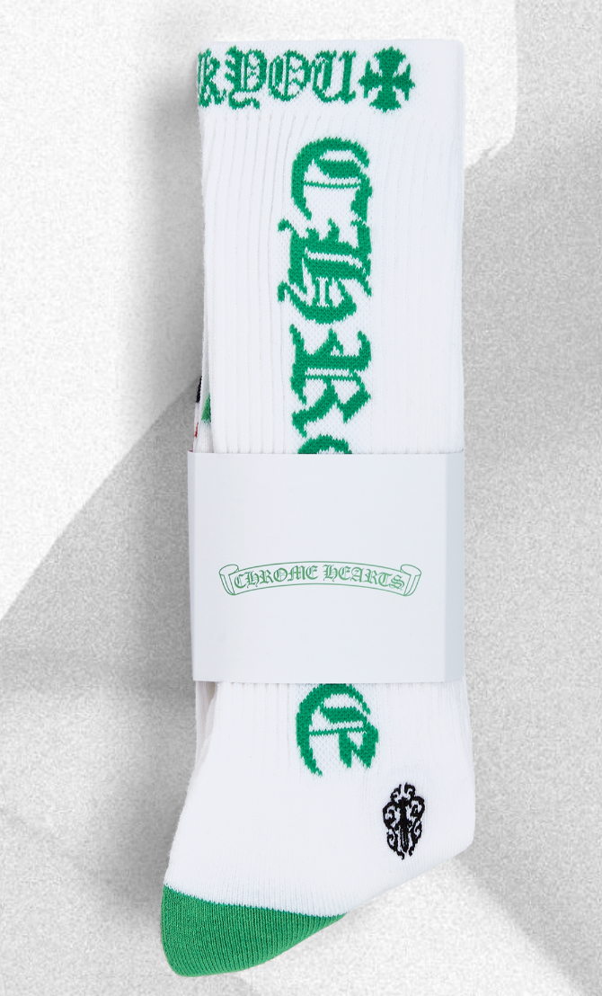 New Chrome Hearts Side Logo Socks 3PK Black/Red/Green