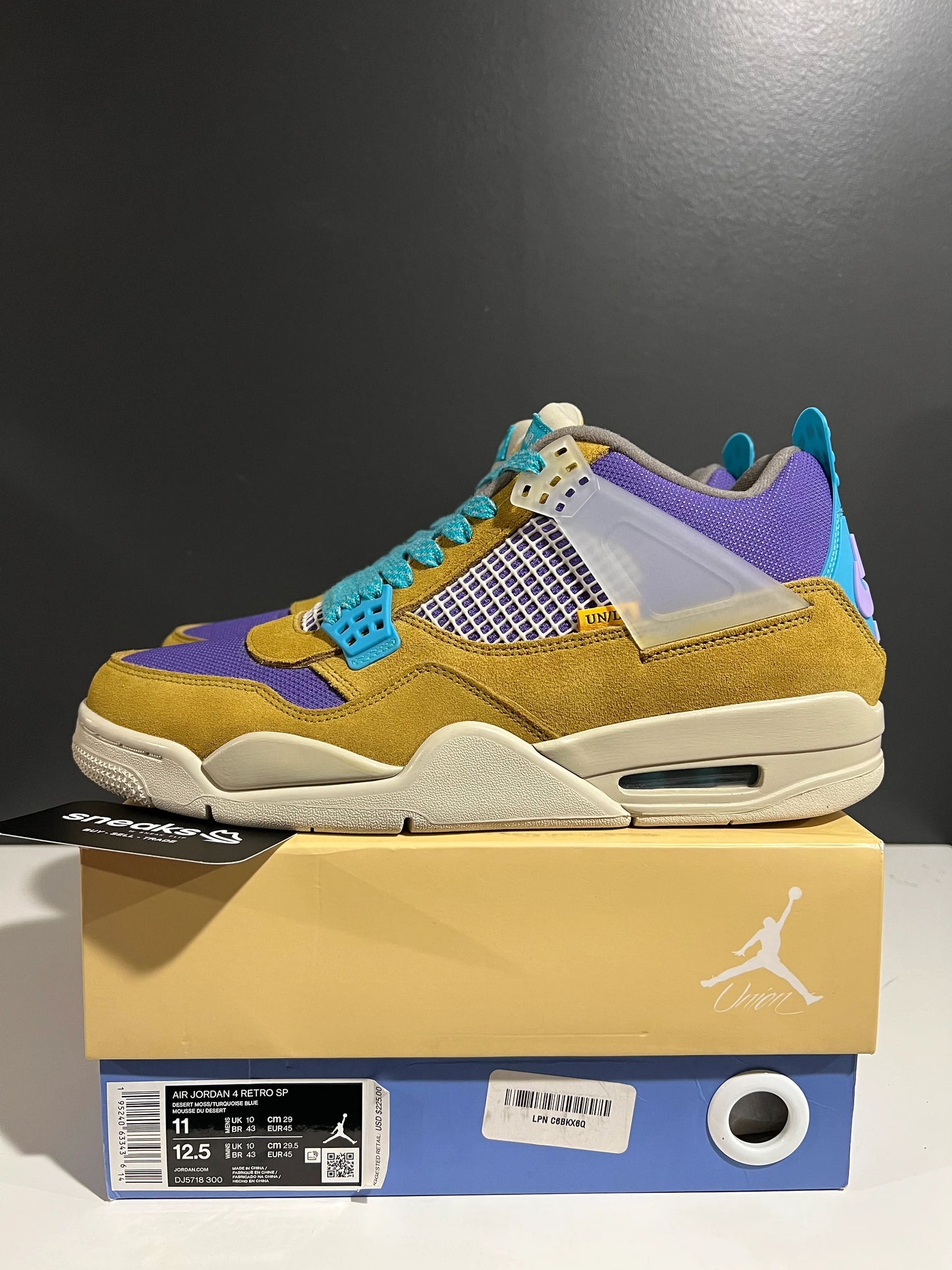 Jordan 4 Retro SP 30th Anniversary Union Desert Moss - Used