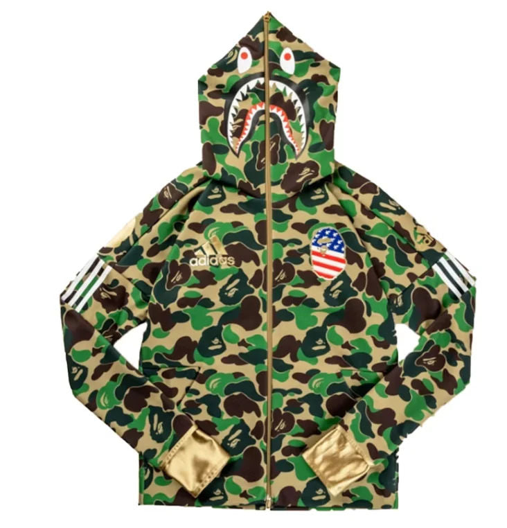 BAPE x Adidas SB Shark Hoodie Green