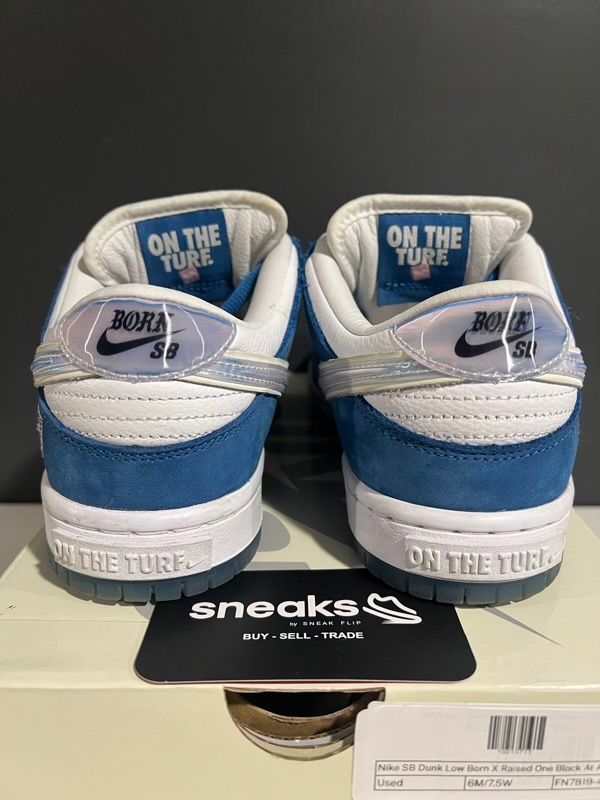 USED SIZE 6M Nike SB Dunk Low Born X Raised One Block At A Time - Used