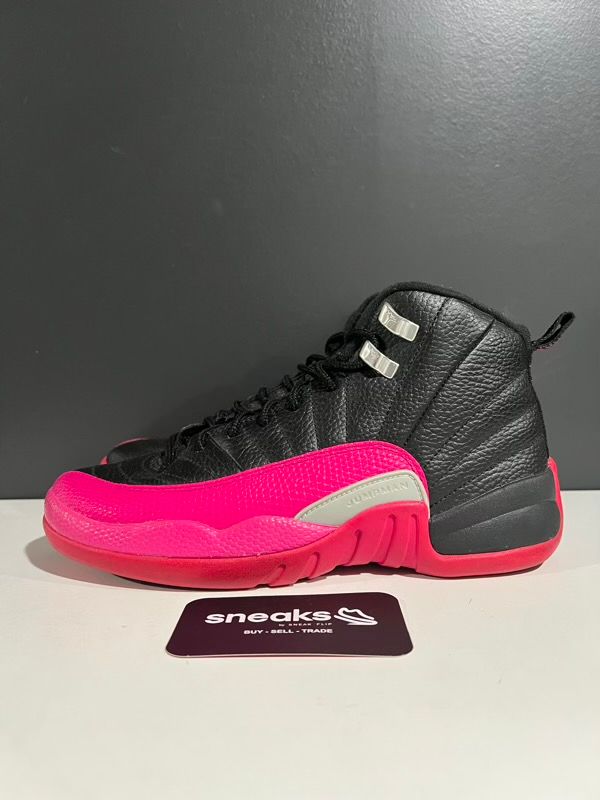 Jordan 12 Retro Black Deadly Pink (GS) - USED NO BOX