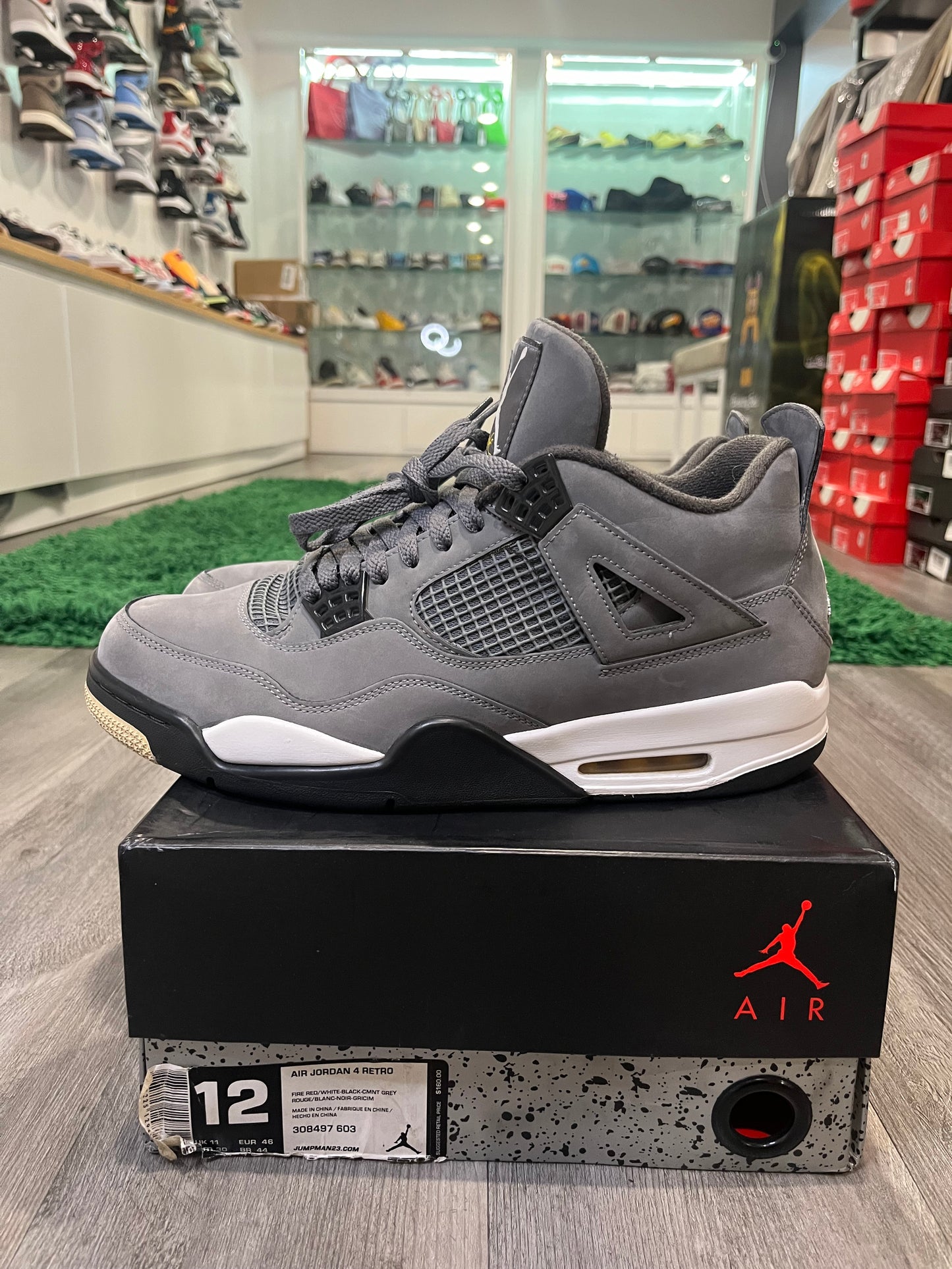 Air Jordan 4 Retro Cool Grey 2019 308497-007 Used Size 12M NO BOX