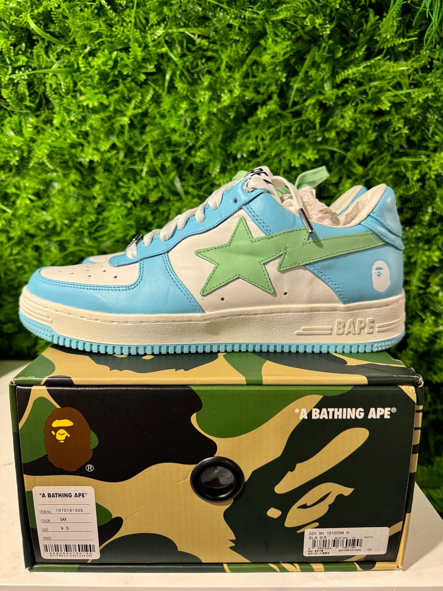 A Bathing Ape Bape Sta Pastel Blue USED SIZE 9.5M