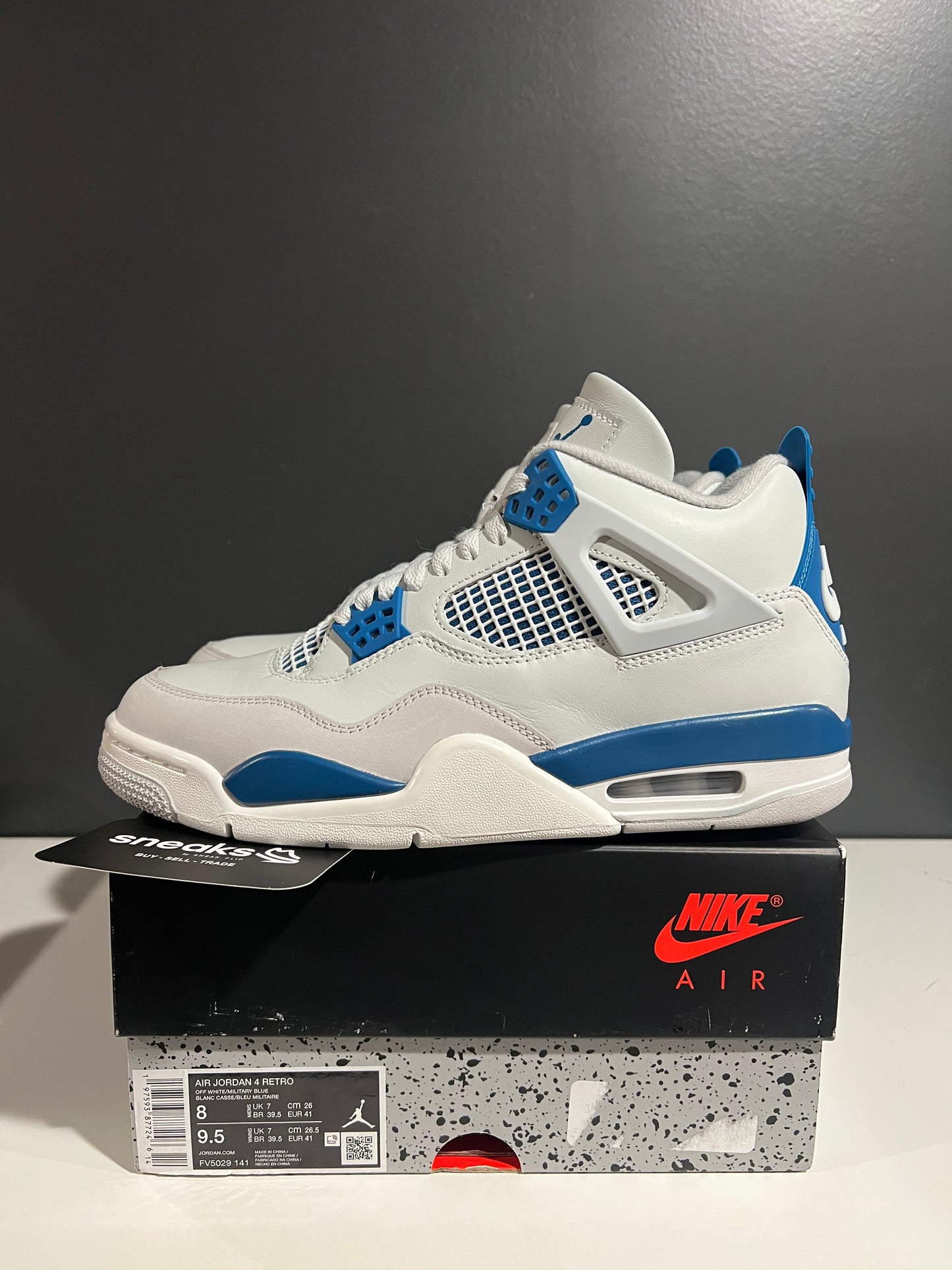 USED Air Jordan 4 Retro Military Blue 2024 FV5029-141 SIZE 8M OG ALL AG25-98