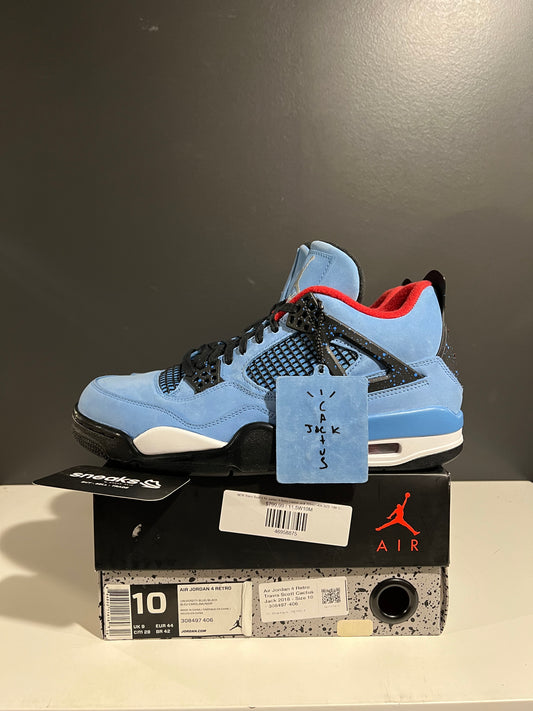 NEW Travis Scott x Air Jordan 4 Retro Cactus Jack 308497-406 SIZE 10M OG ALL AG25-213