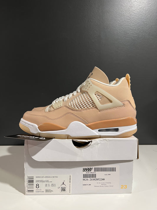 USED Wmns Air Jordan 4 Retro Shimmer DJ0675-200 SIZE 6.5Y OG ALL