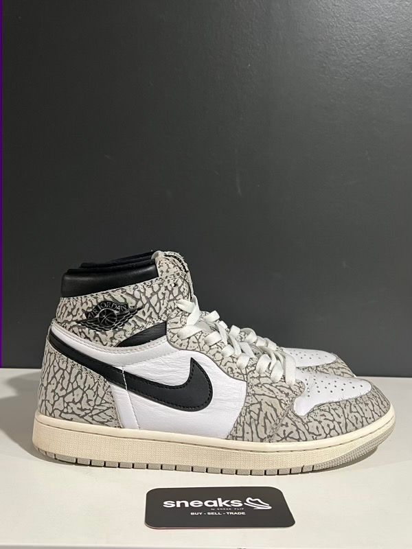 USED SIZE 9M Jordan 1 Retro High OG White Cement - USED NO BOX
