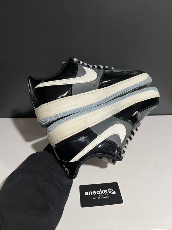 USED SIZE 13M Nike Air Force 1 Low Black Iron Grey Patent - USED NO BOX