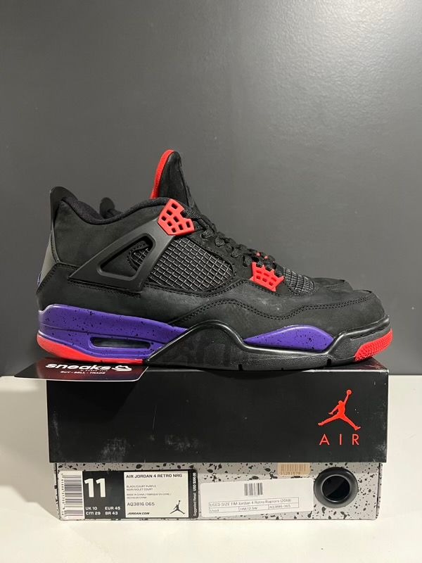 USED SIZE 11M Jordan 4 Retro Raptors (2018) - Used