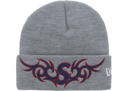 Supreme New Era Tribal S Logo Beanie Heather Grey