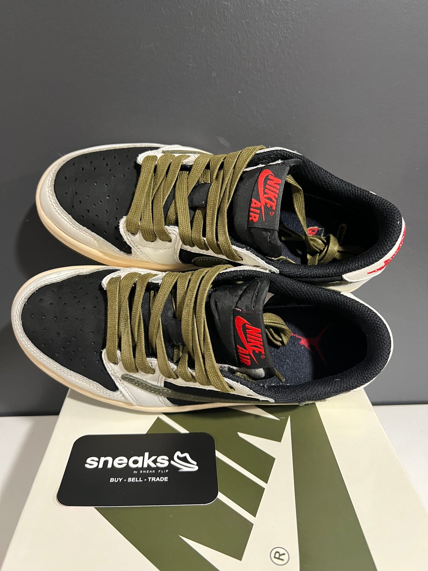 USED Travis Scott x Wmns Air Jordan 1 Retro Low OG SP Olive DZ4137-106 SIZE 3.5M OG ALL AG25-215
