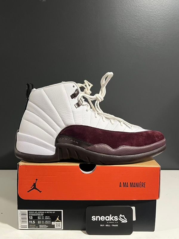 USED SIZE 11.5M Jordan 12 Retro SP A Ma Maniére White (Women's) - Used