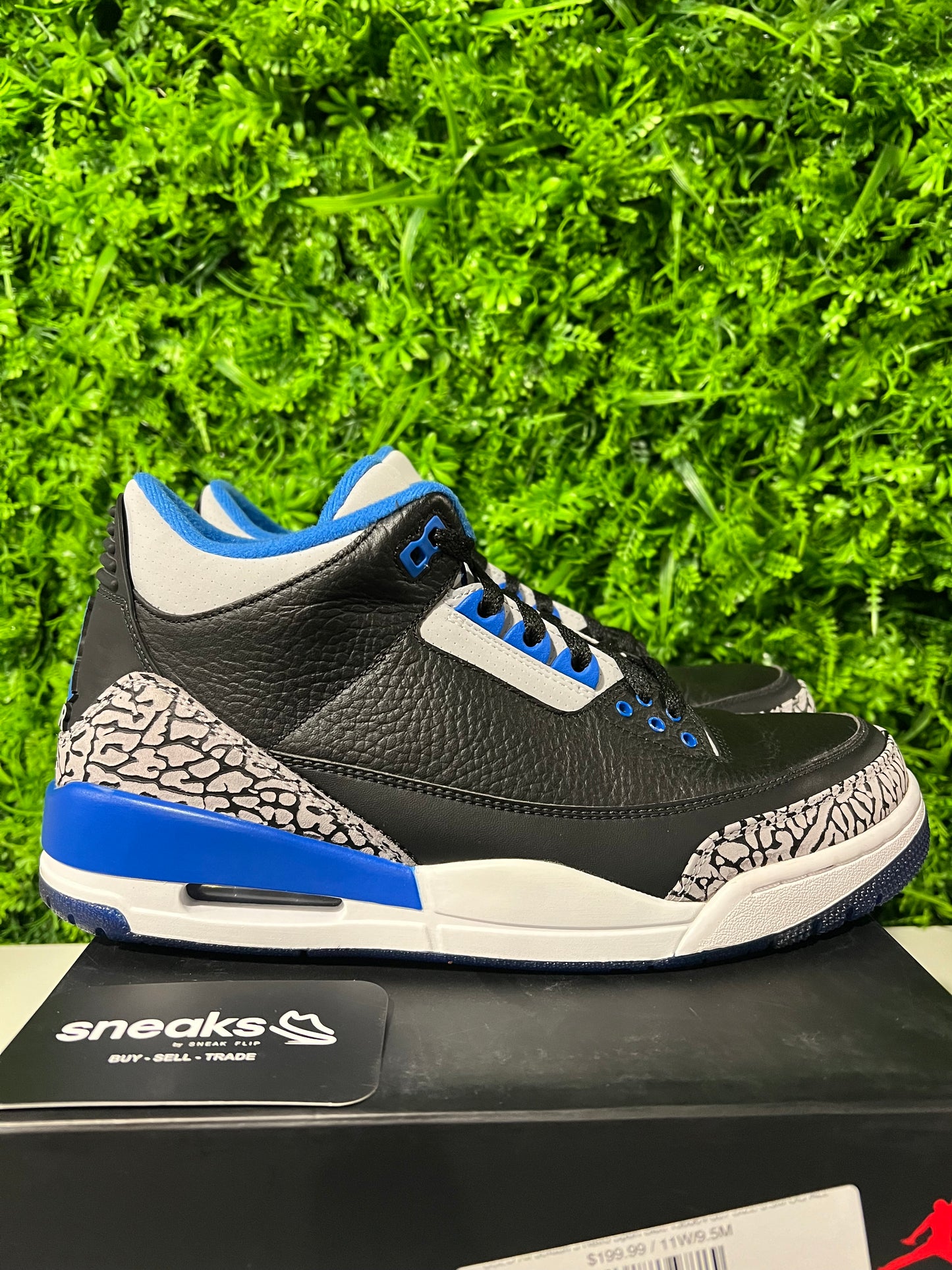 USED Air Jordan 3 Retro Sport Blue 136064-007 SIZE 9.5M OG ALL
