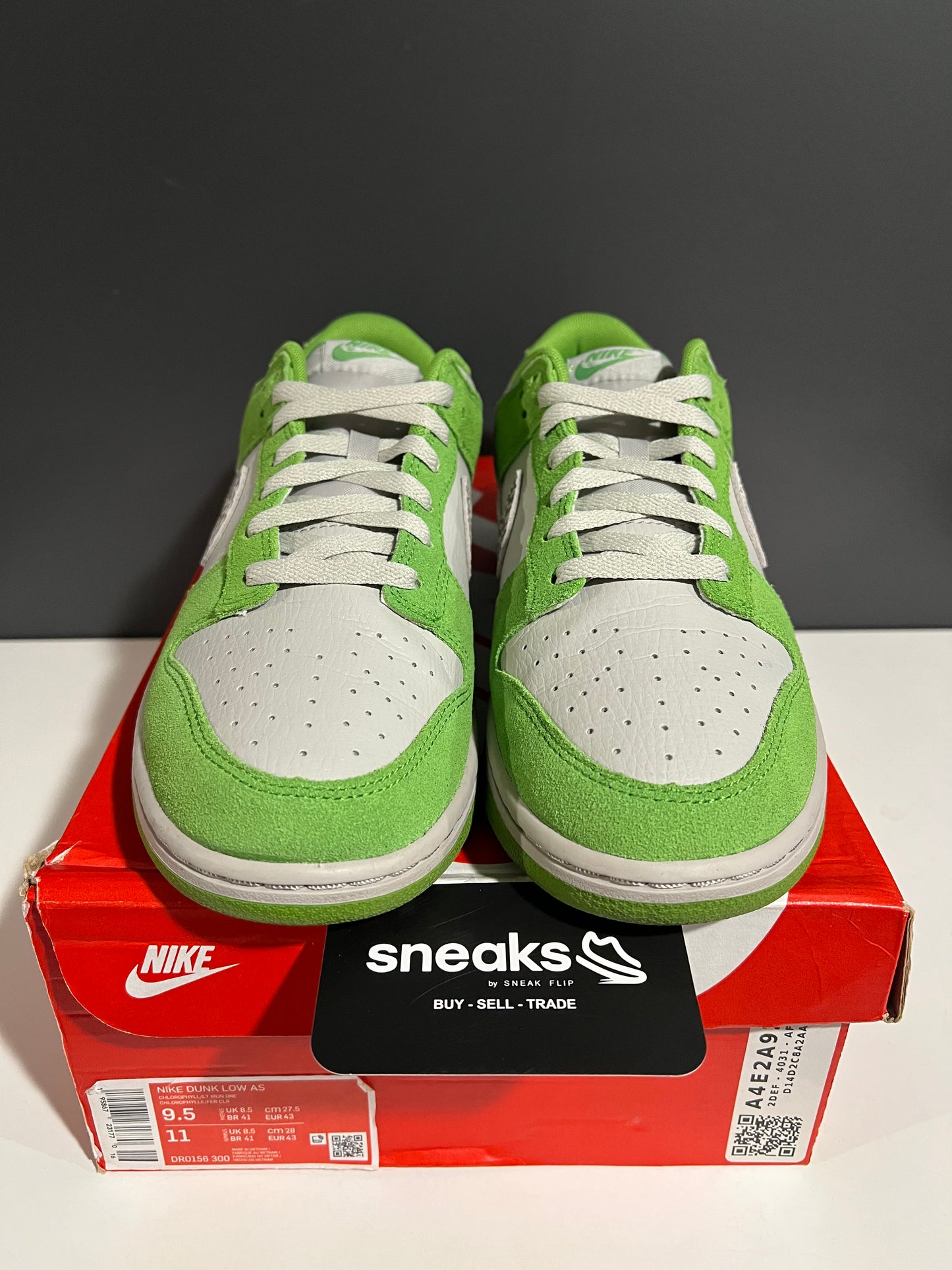 USED Nike Dunk Low AS Safari Swoosh Chlorophyll DR0156-300 SIZE 9.5M OG ALL JY25-239