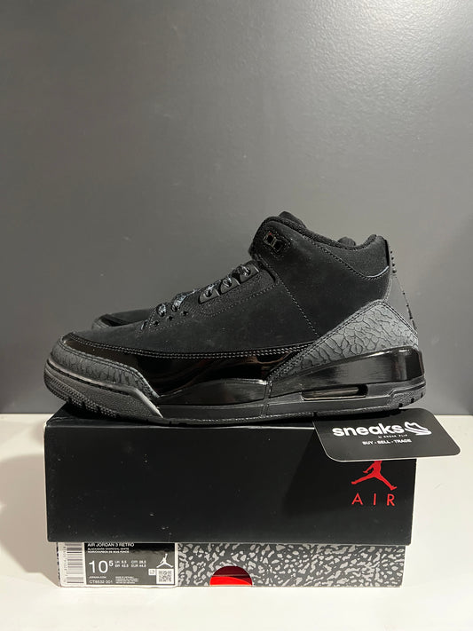 USED Air Jordan 3 Retro Black Cat 2025 CT8532-001 SIZE 10.5M OG ALL JY25-280