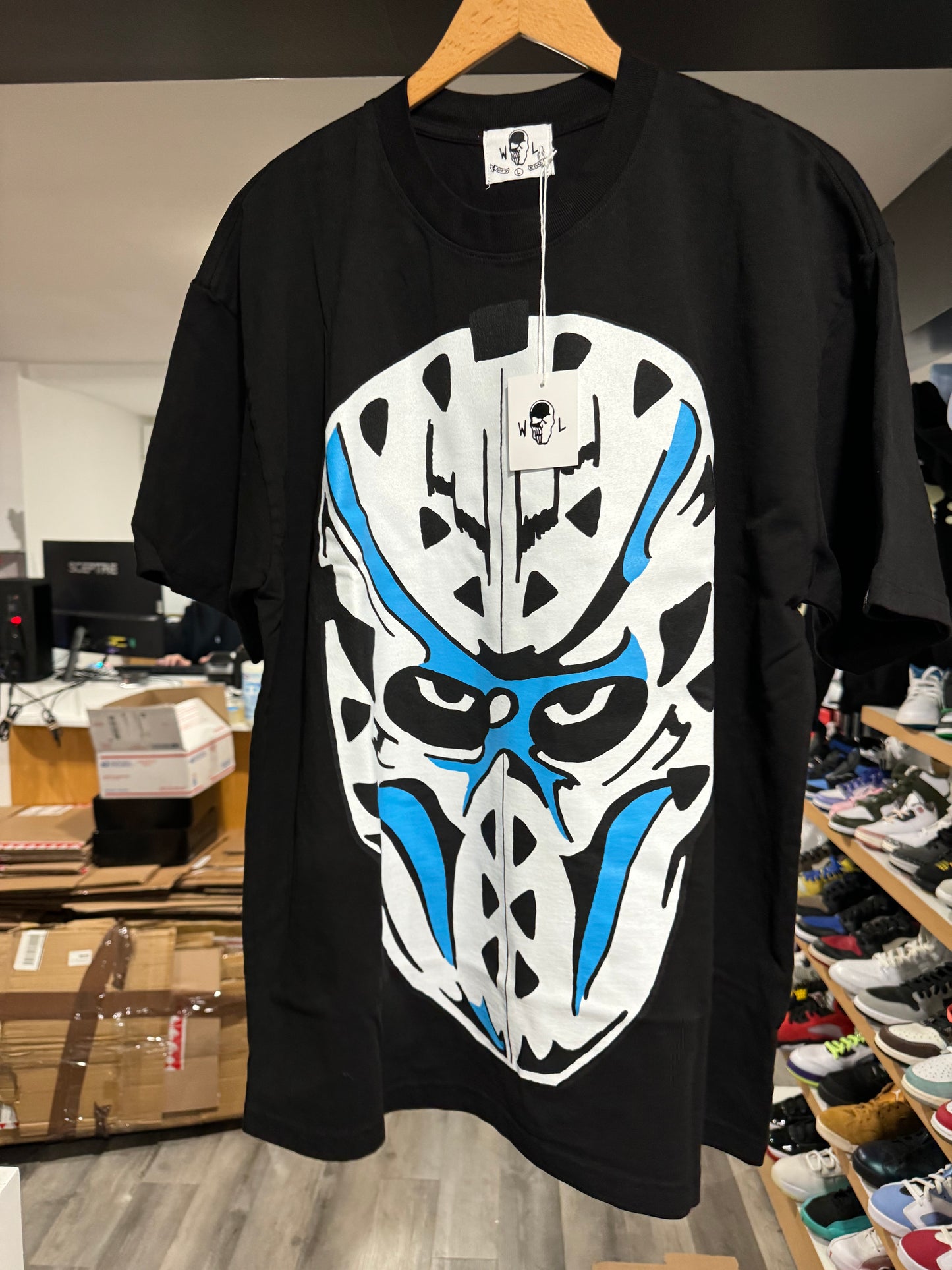 Warren Lotas Giant Hockey Mask T-Shirt Black