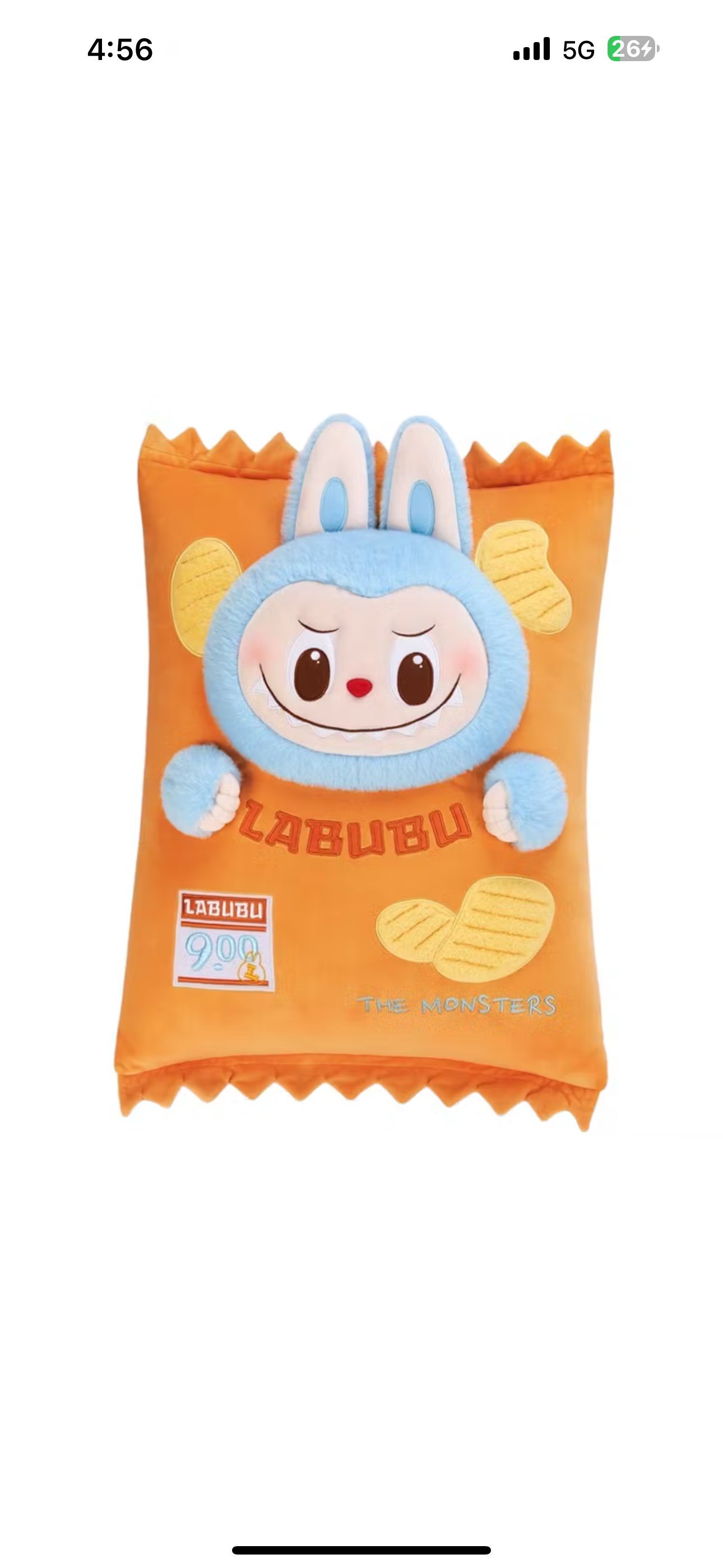 Pop Mart Labubu The Monsters Wacky Mart Series Chip Pillow